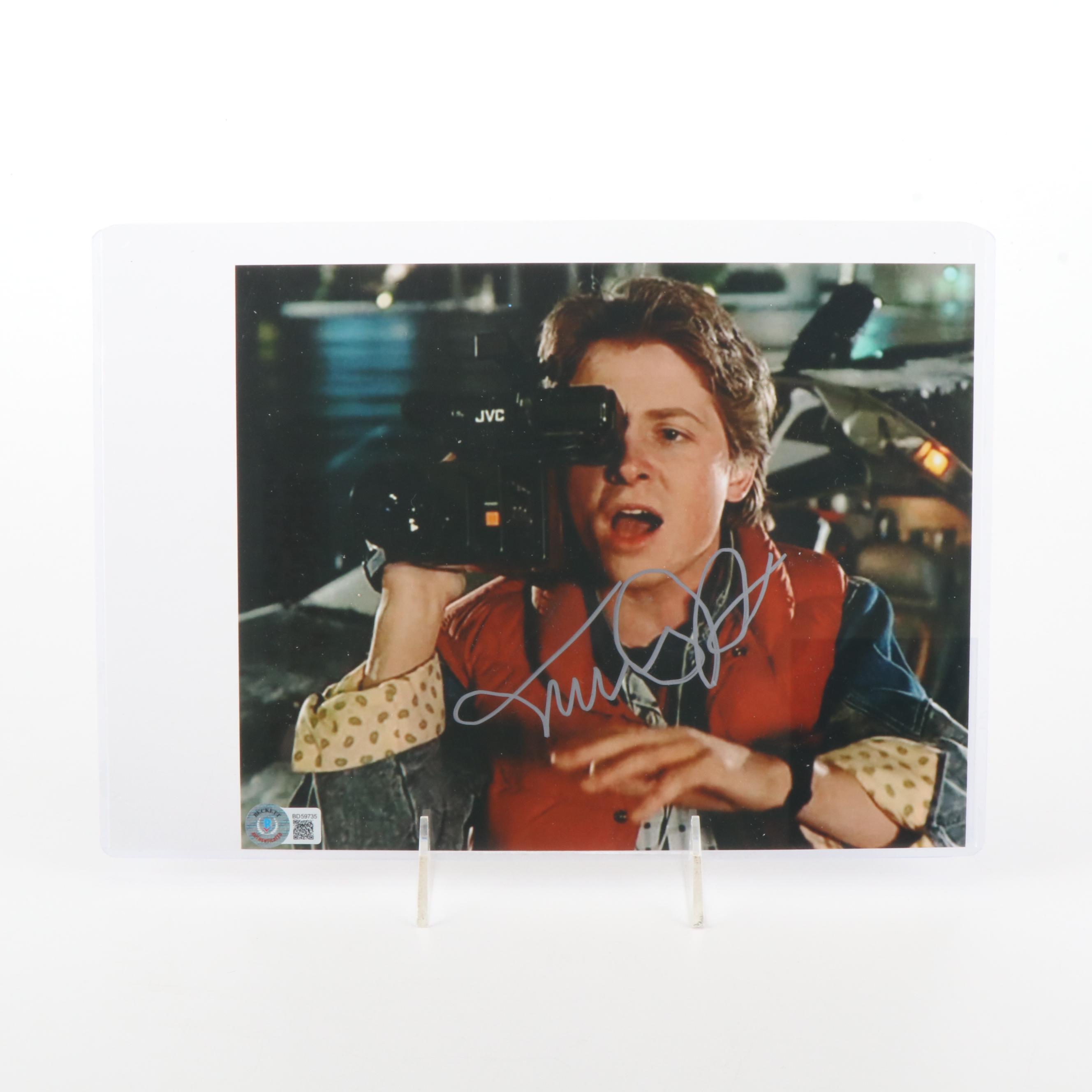 Michael J. Fox Signed "Back To The Future" Movie Print, Beckett