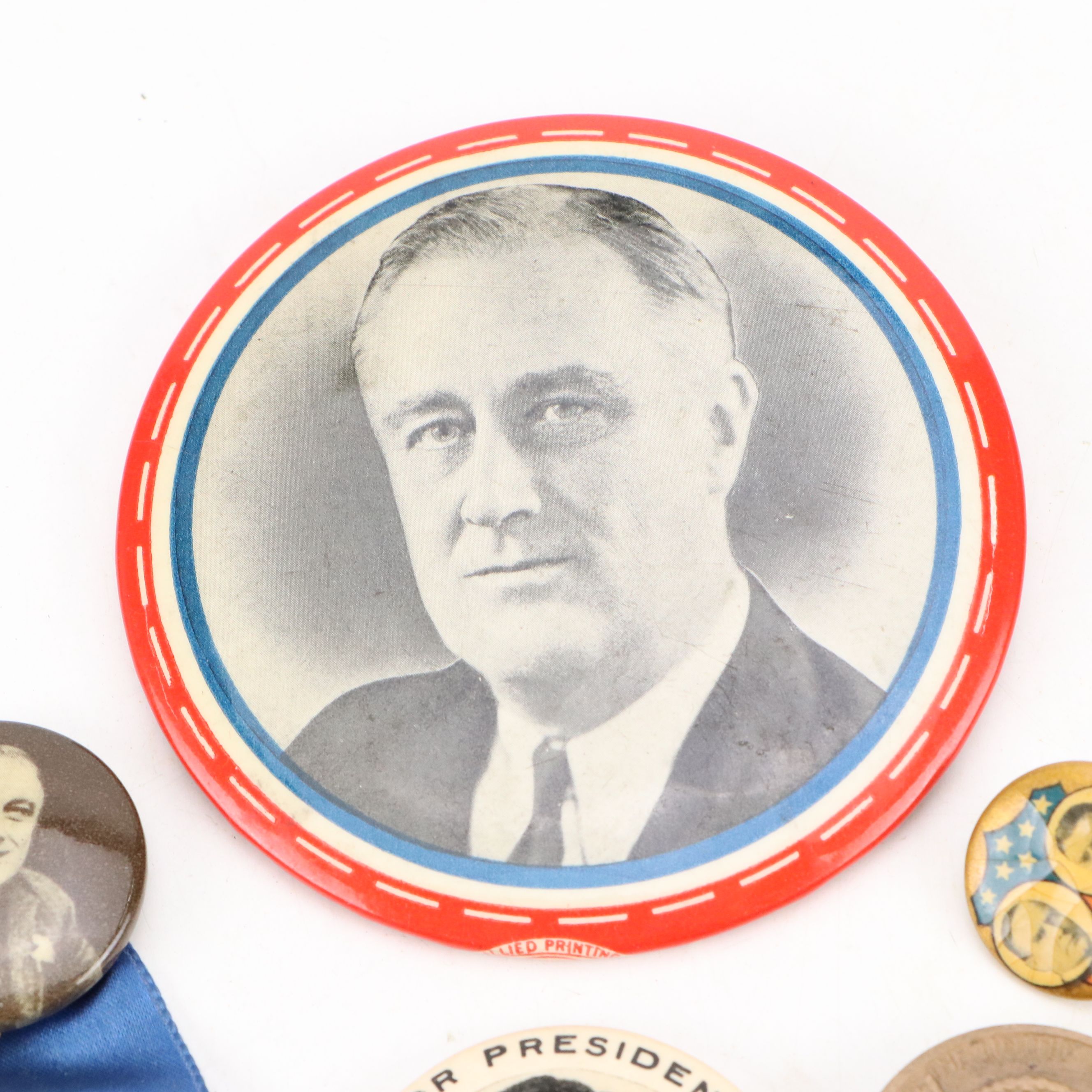 Franklin D. Roosevelt, William McKinley, Alf Landon with More Political Pinbacks