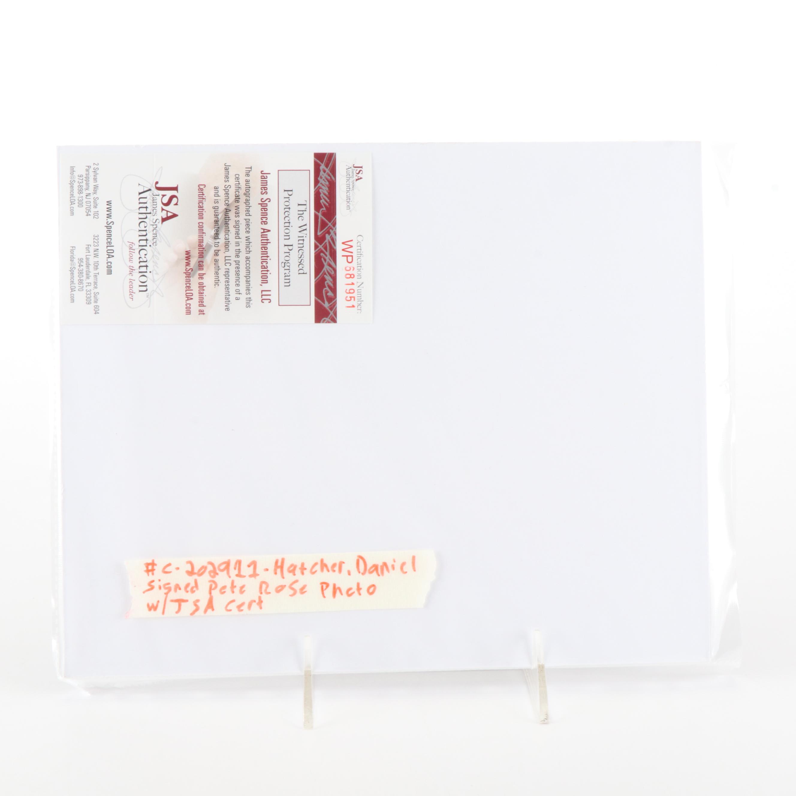 Pete Rose Signed B&W Photo Print