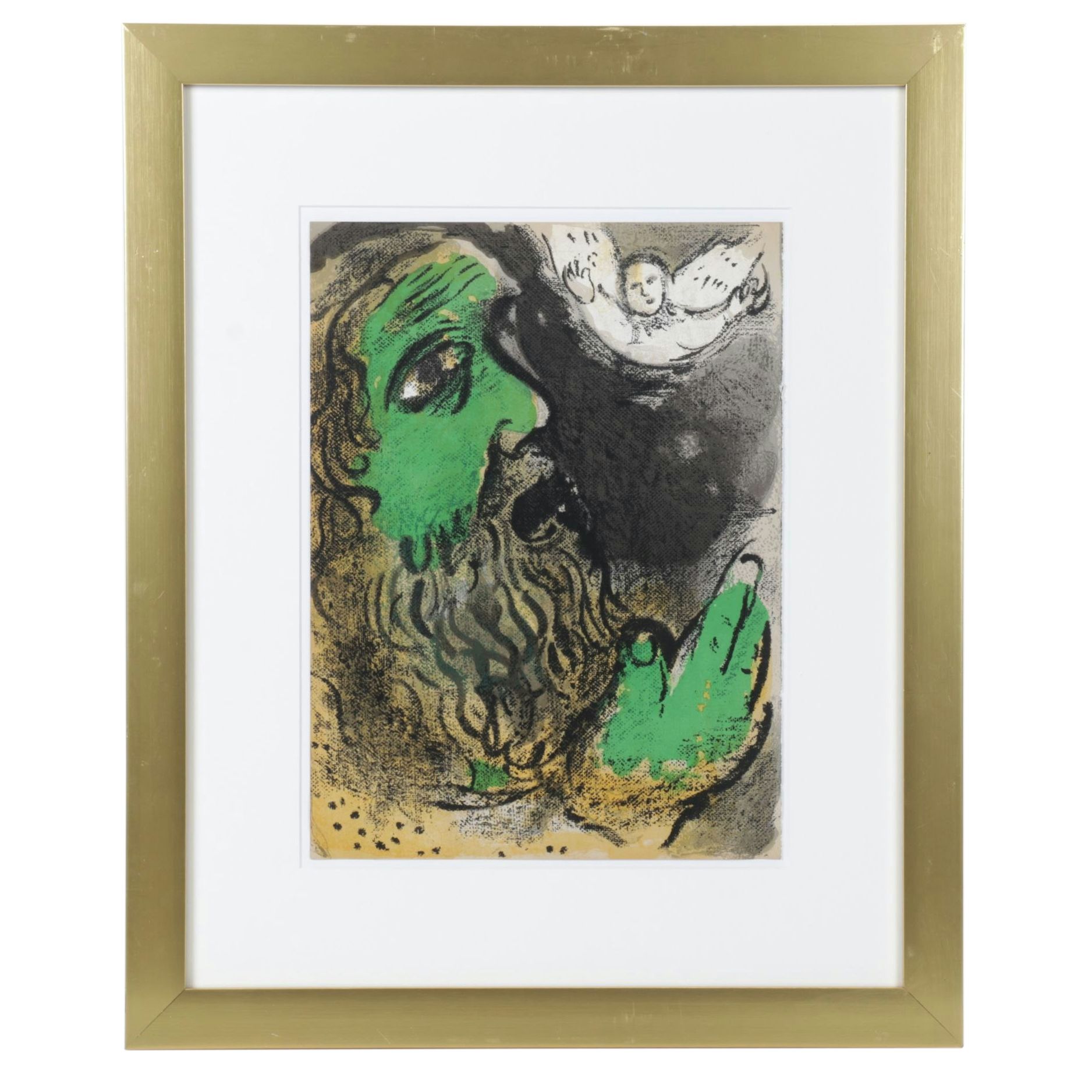 Marc Chagall Color Lithograph "Job en Prière" From "Verve," 1960