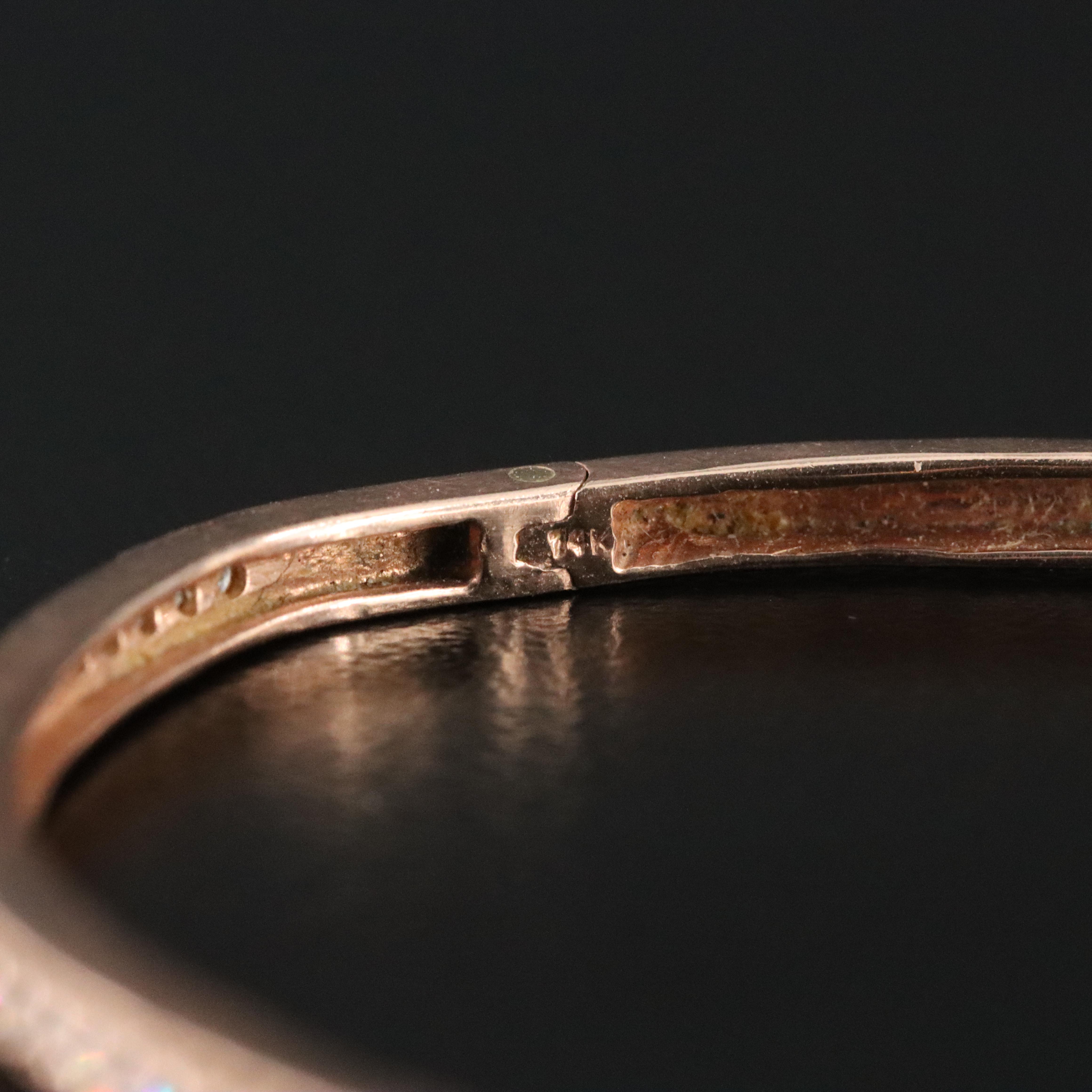 14K Rose Gold 0.49 CTW Diamond Hinged Bangle