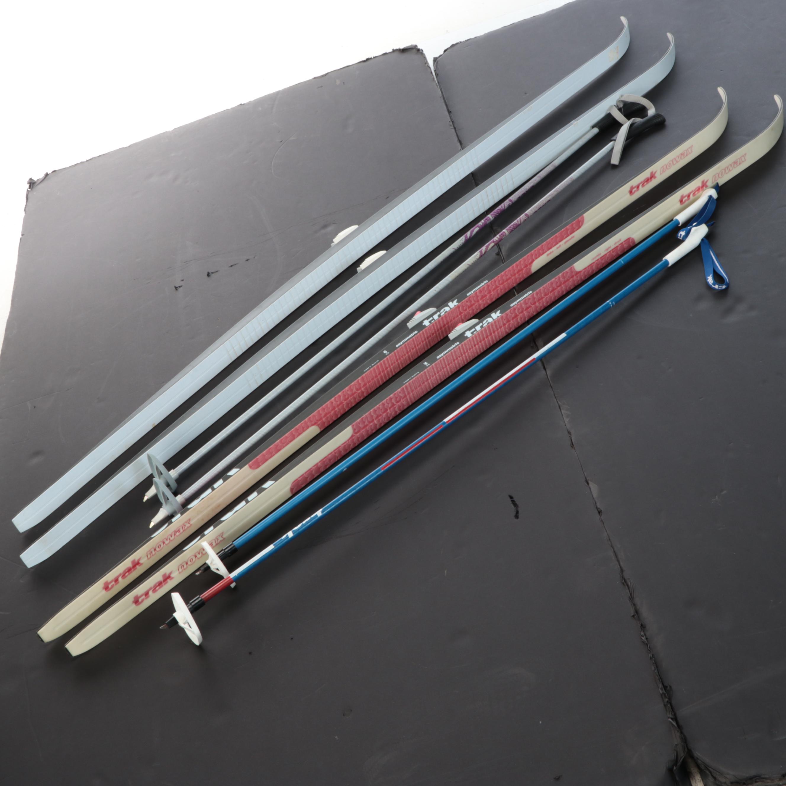 Track 100 Series and Karhu Nordic Cross-Country Skis with Ski Poles