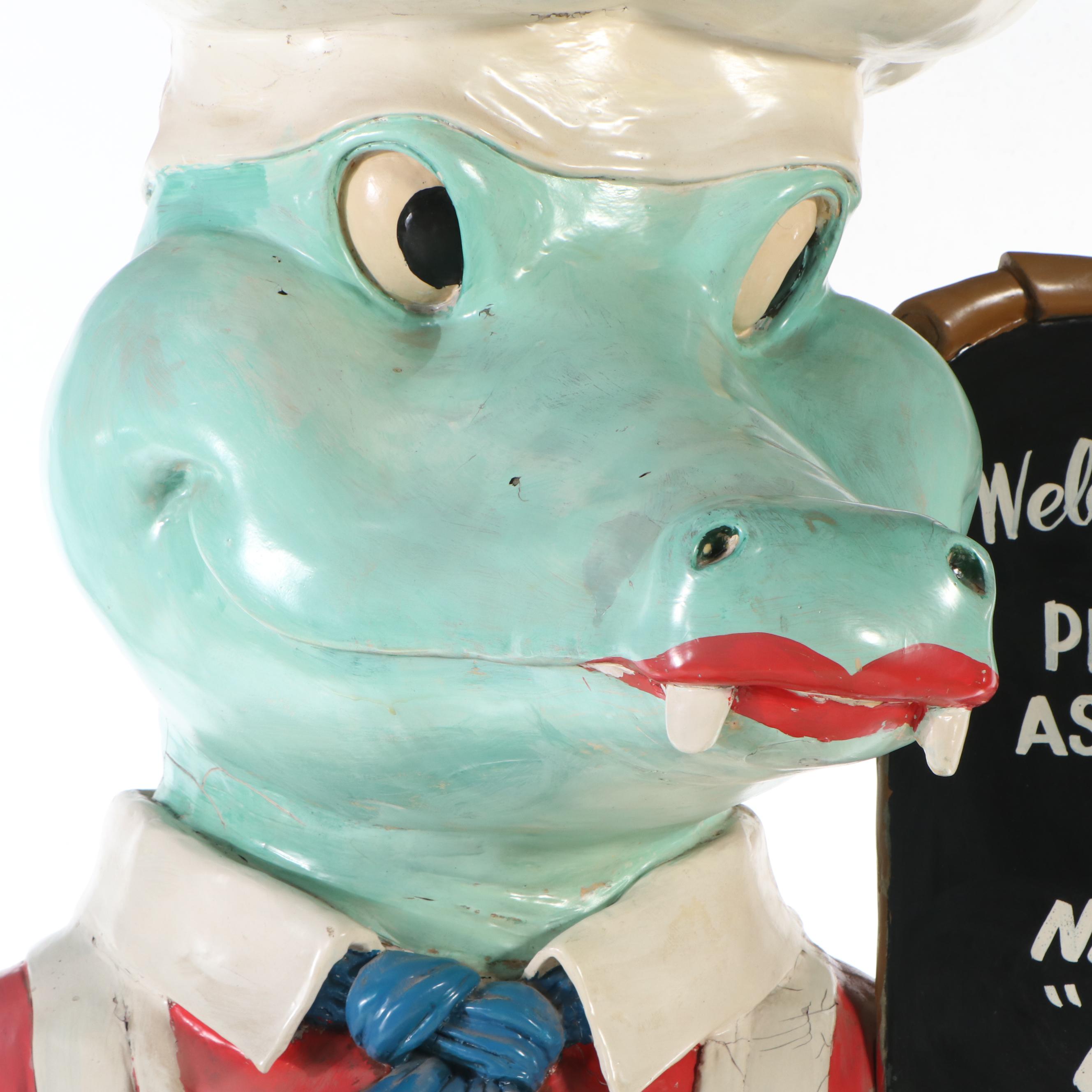 Jungle Jim's Salvage 70" Painted Plaster Anthropomorphic Alligator Sculpture