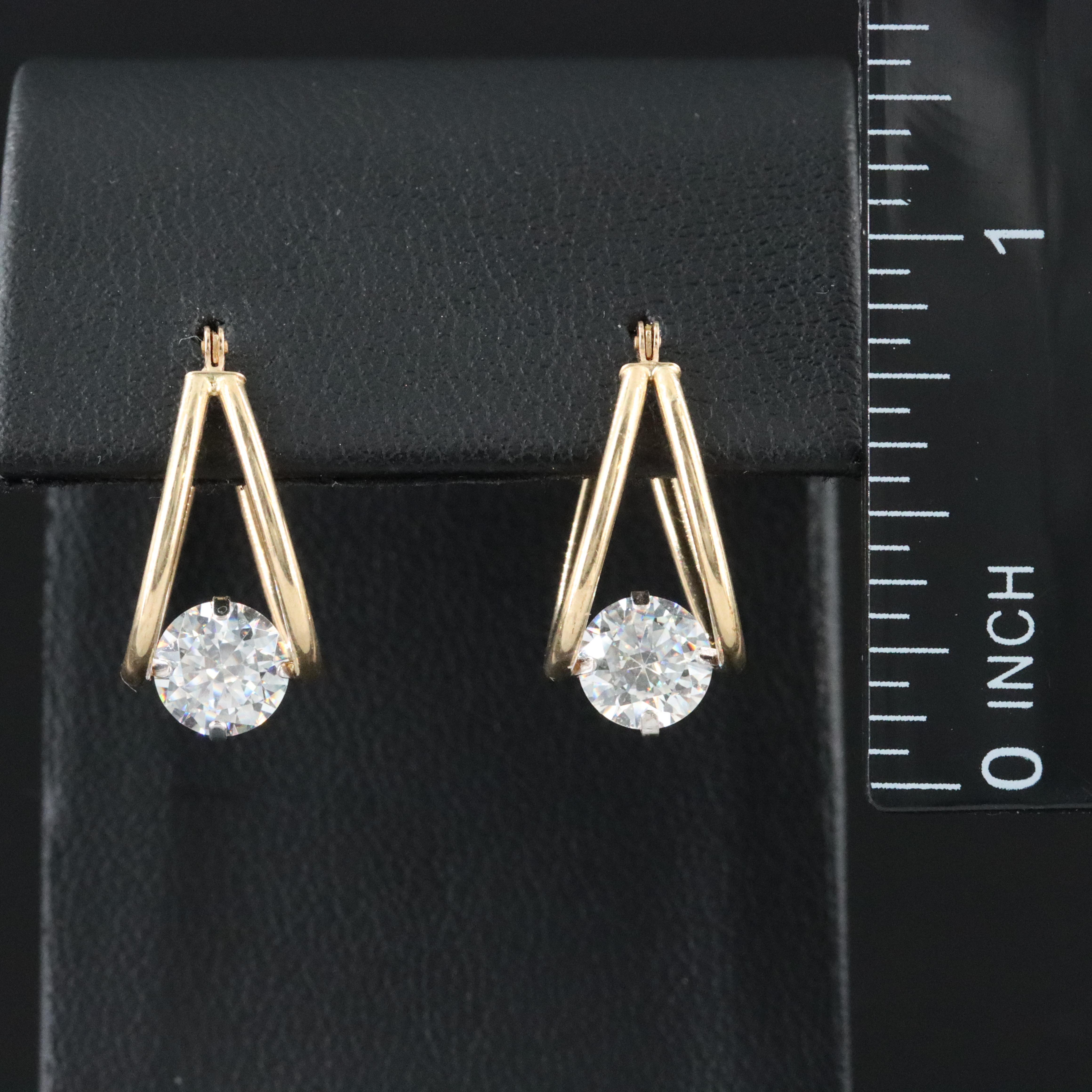 14K CZ Hoop Earrings