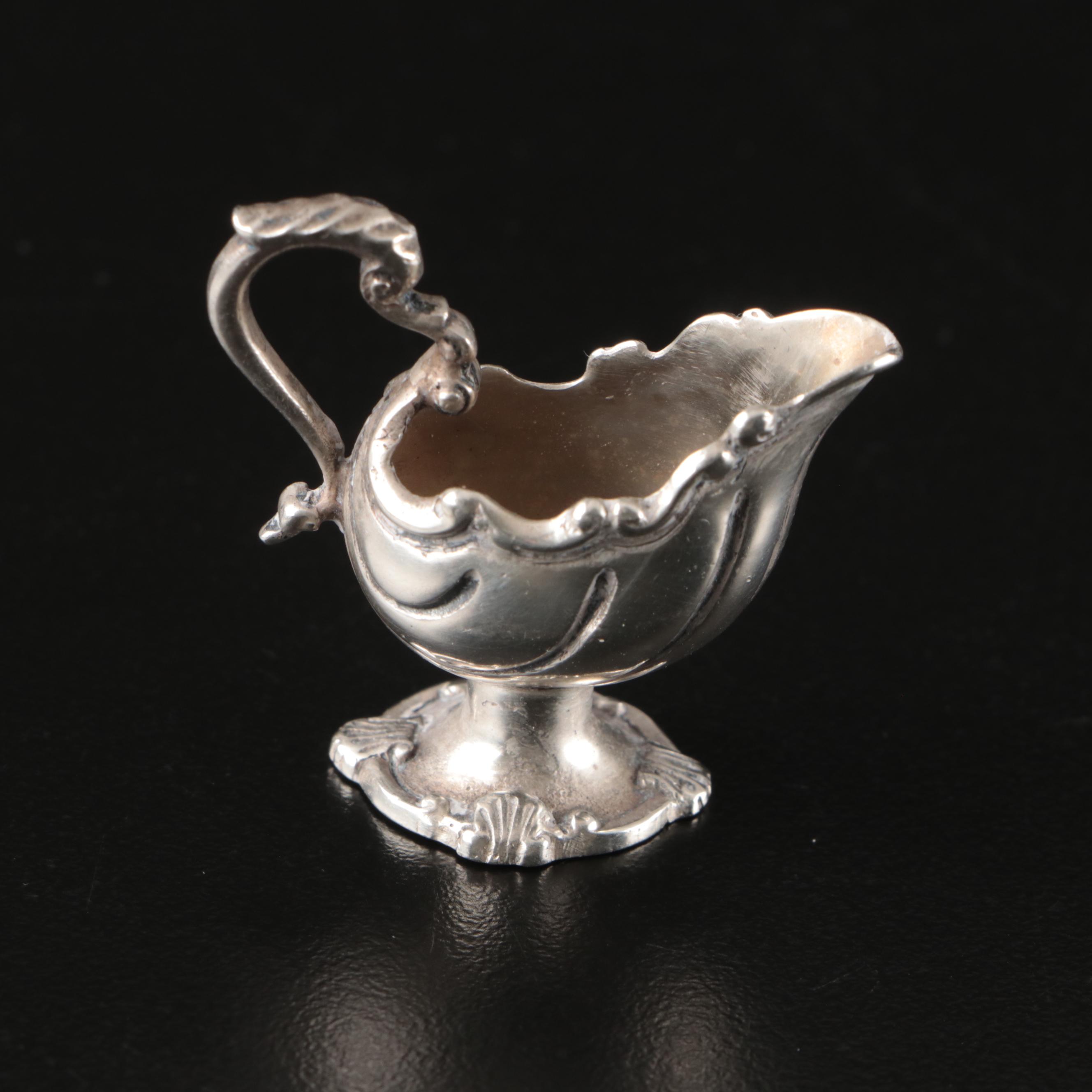 Miniature Sterling Silver Teapot and Other Serveware