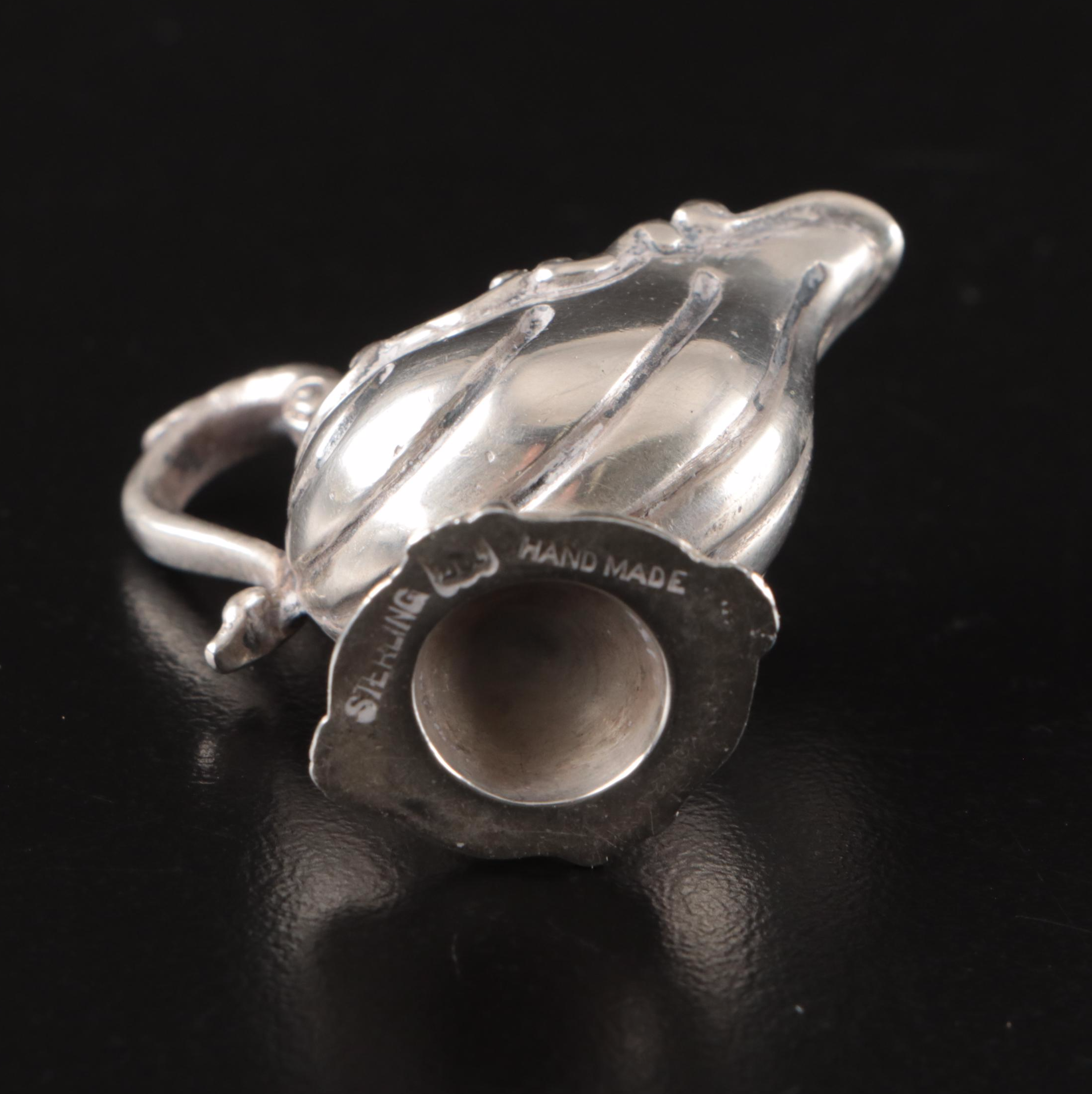 Miniature Sterling Silver Teapot and Other Serveware