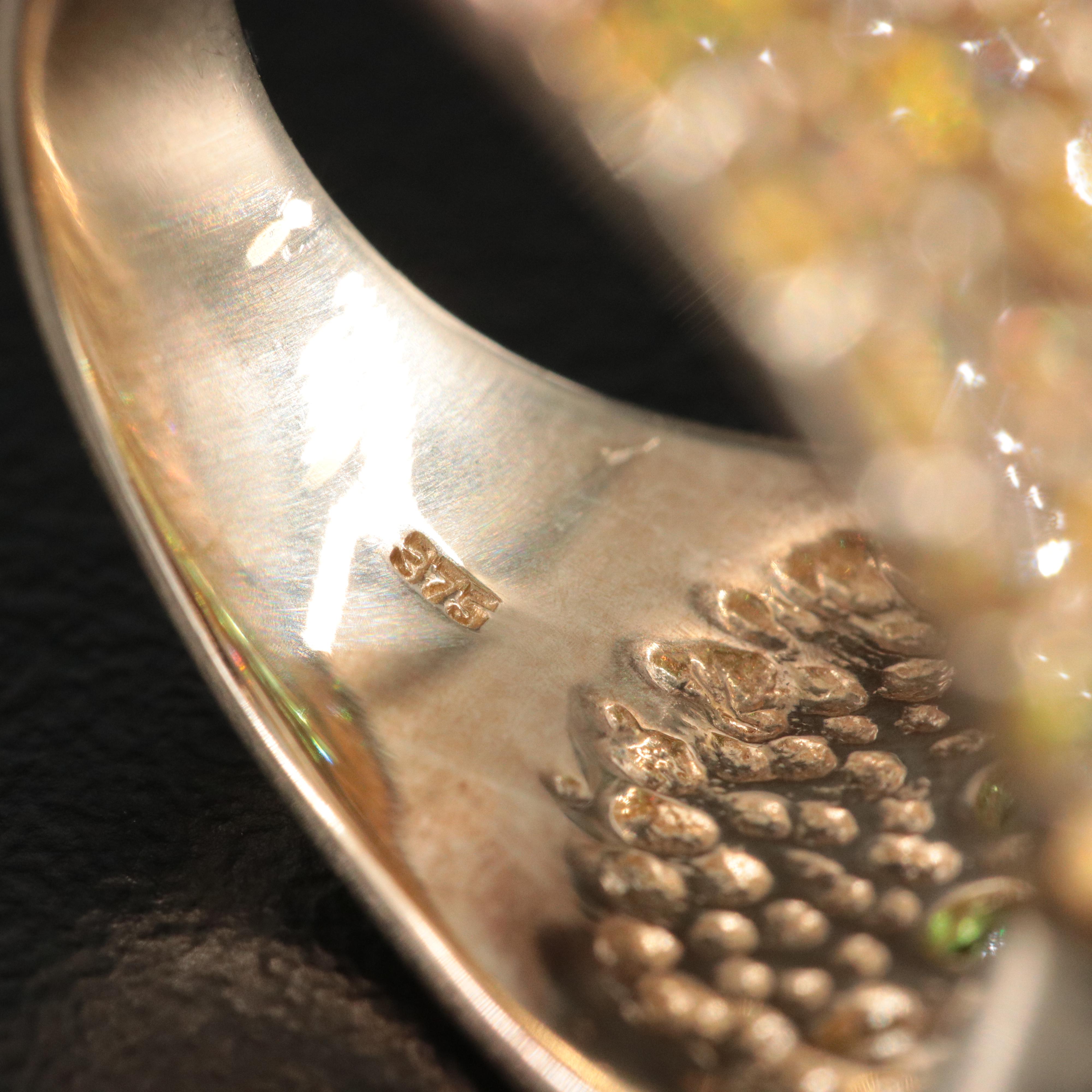 9K Sphene, Tsavorite and Diamond Ring