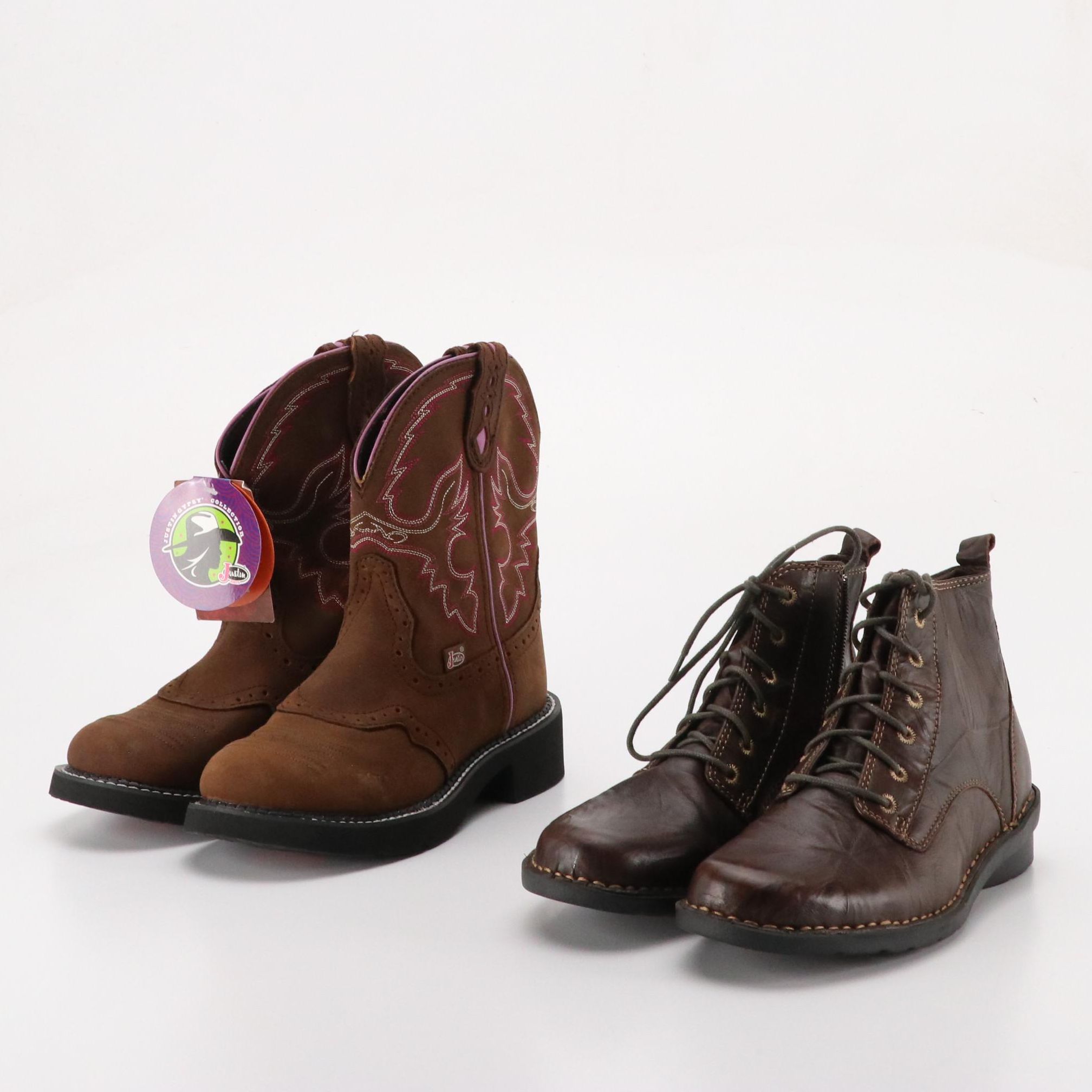 Justin Gypsy Embroidered Western Boots, Clarks Nikki North Lace-Up Leather Boots