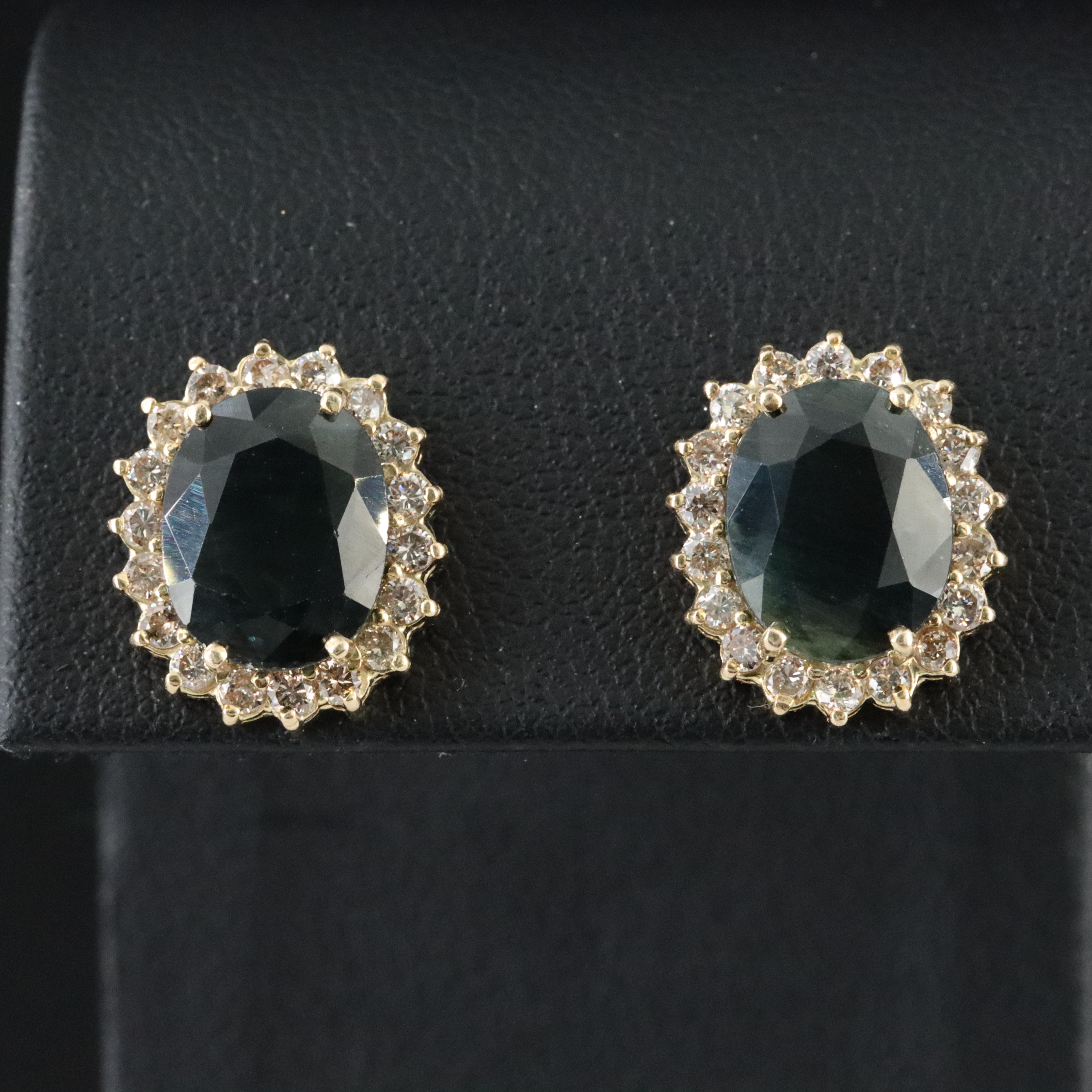 14K Sapphire and Diamond Earrings