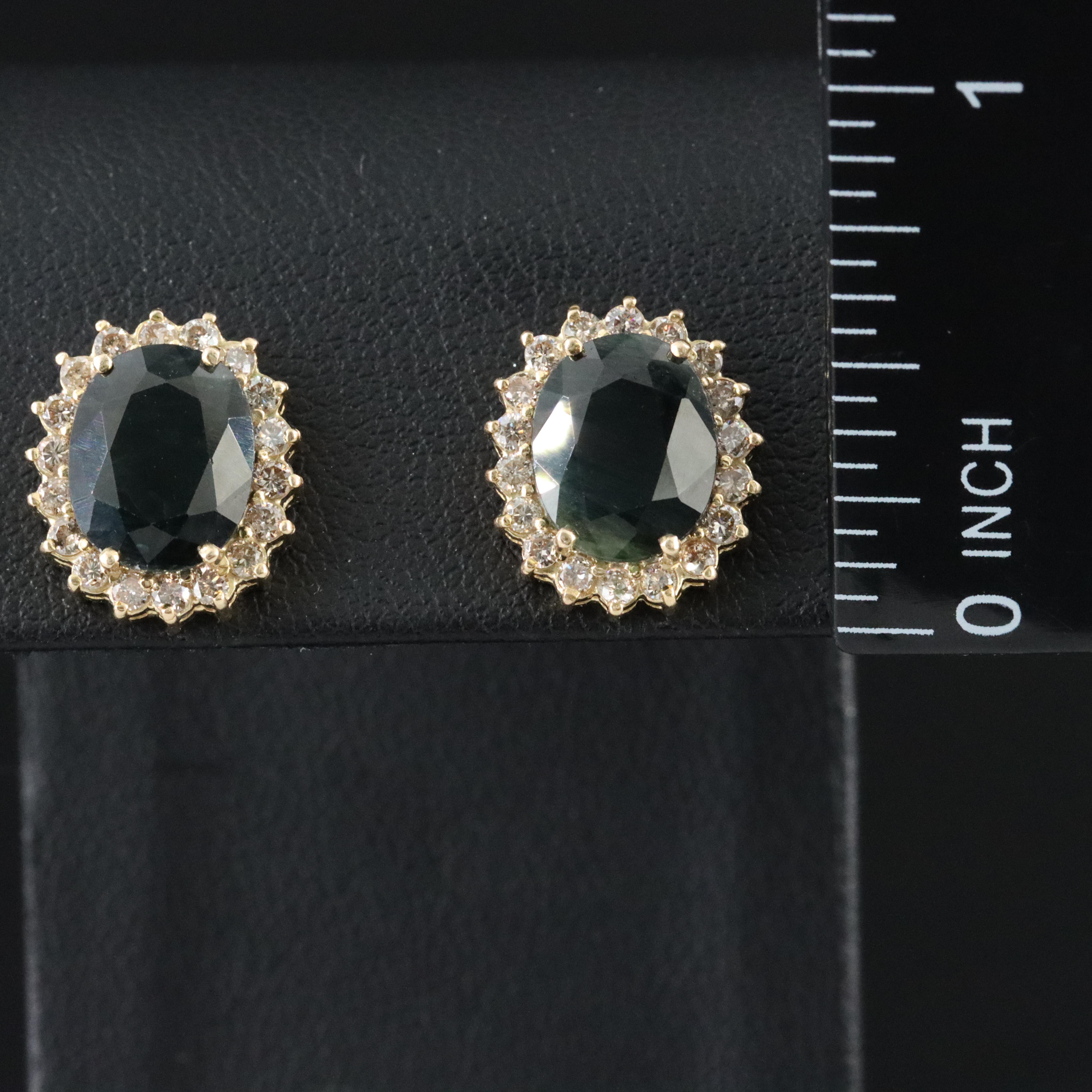 14K Sapphire and Diamond Earrings