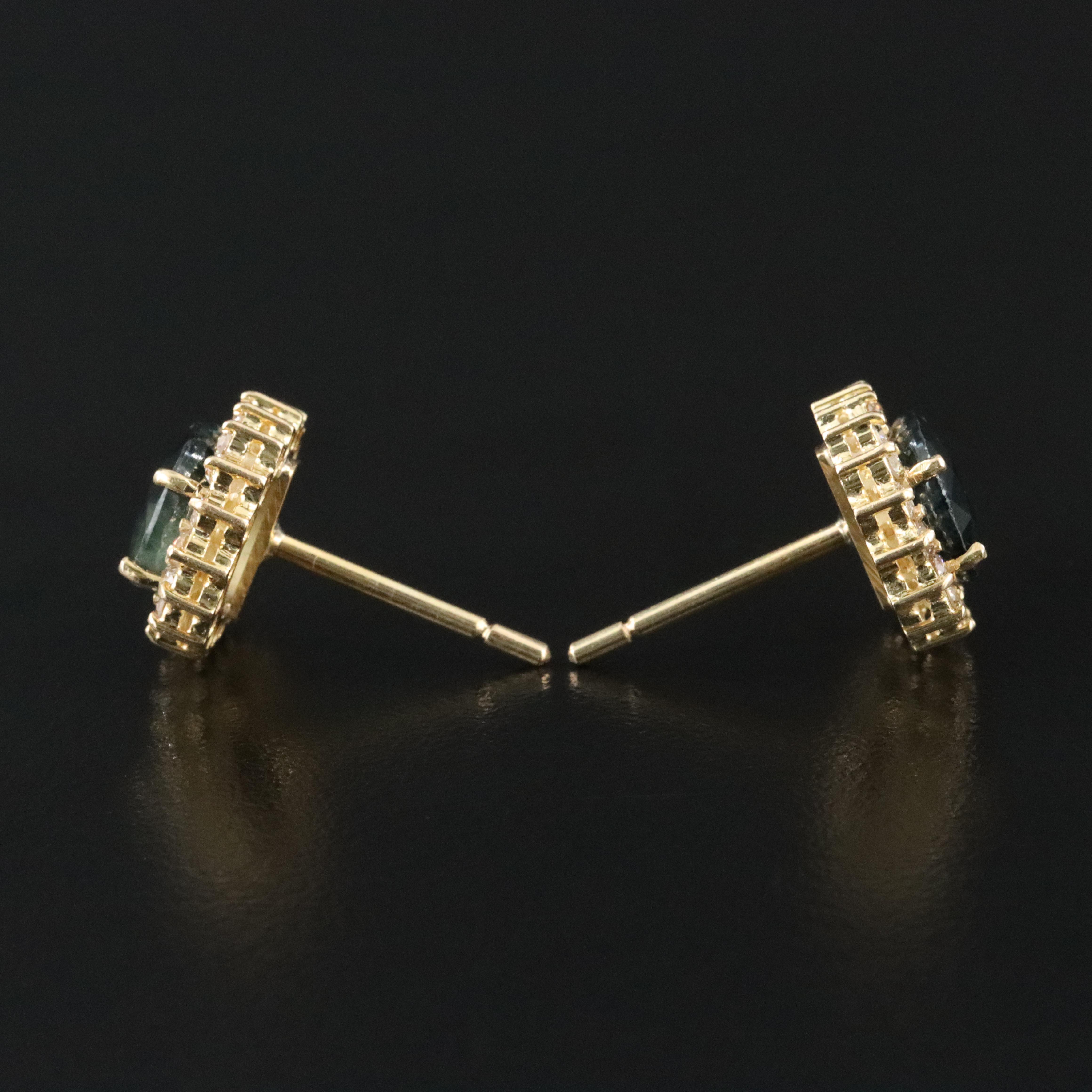 14K Sapphire and Diamond Earrings