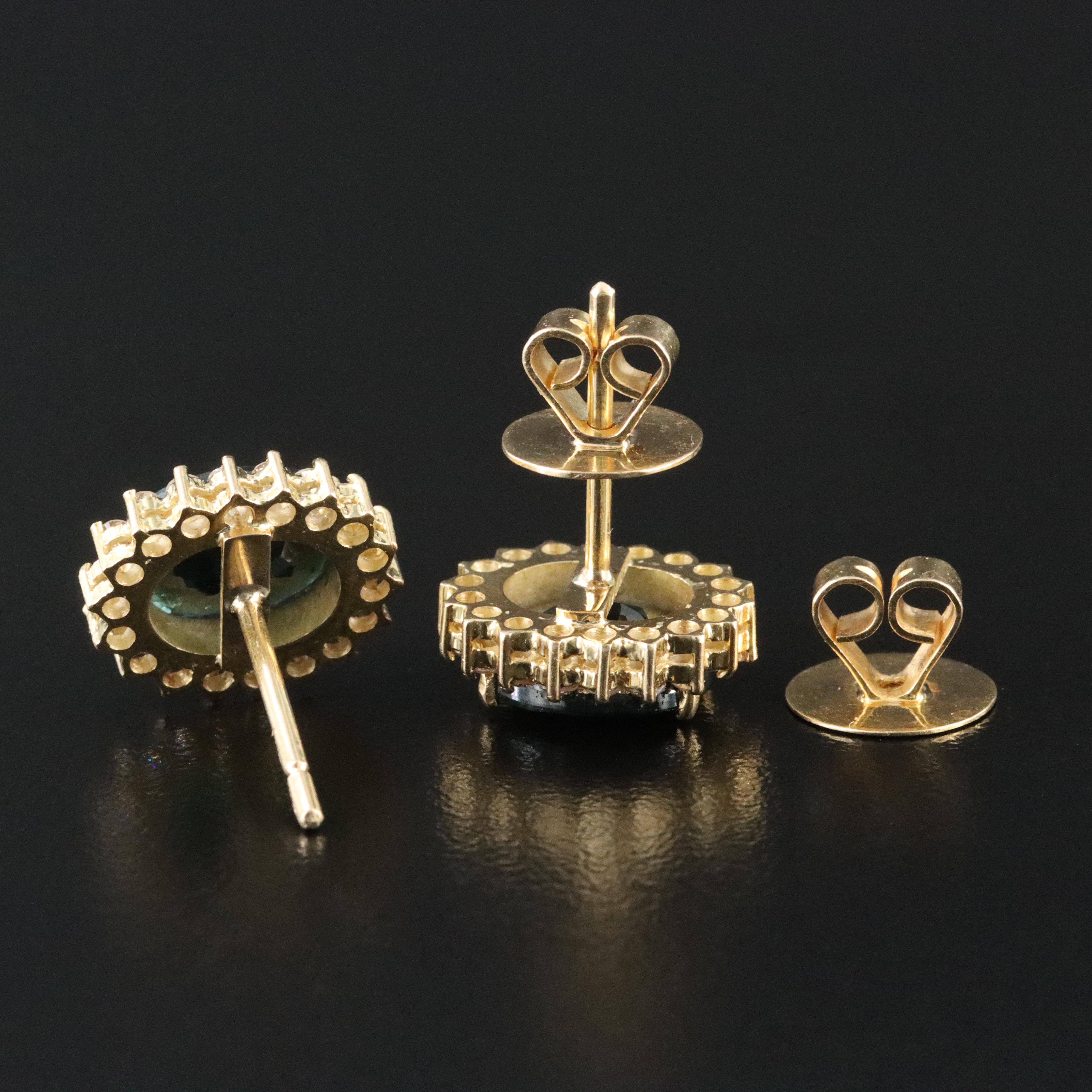 14K Sapphire and Diamond Earrings