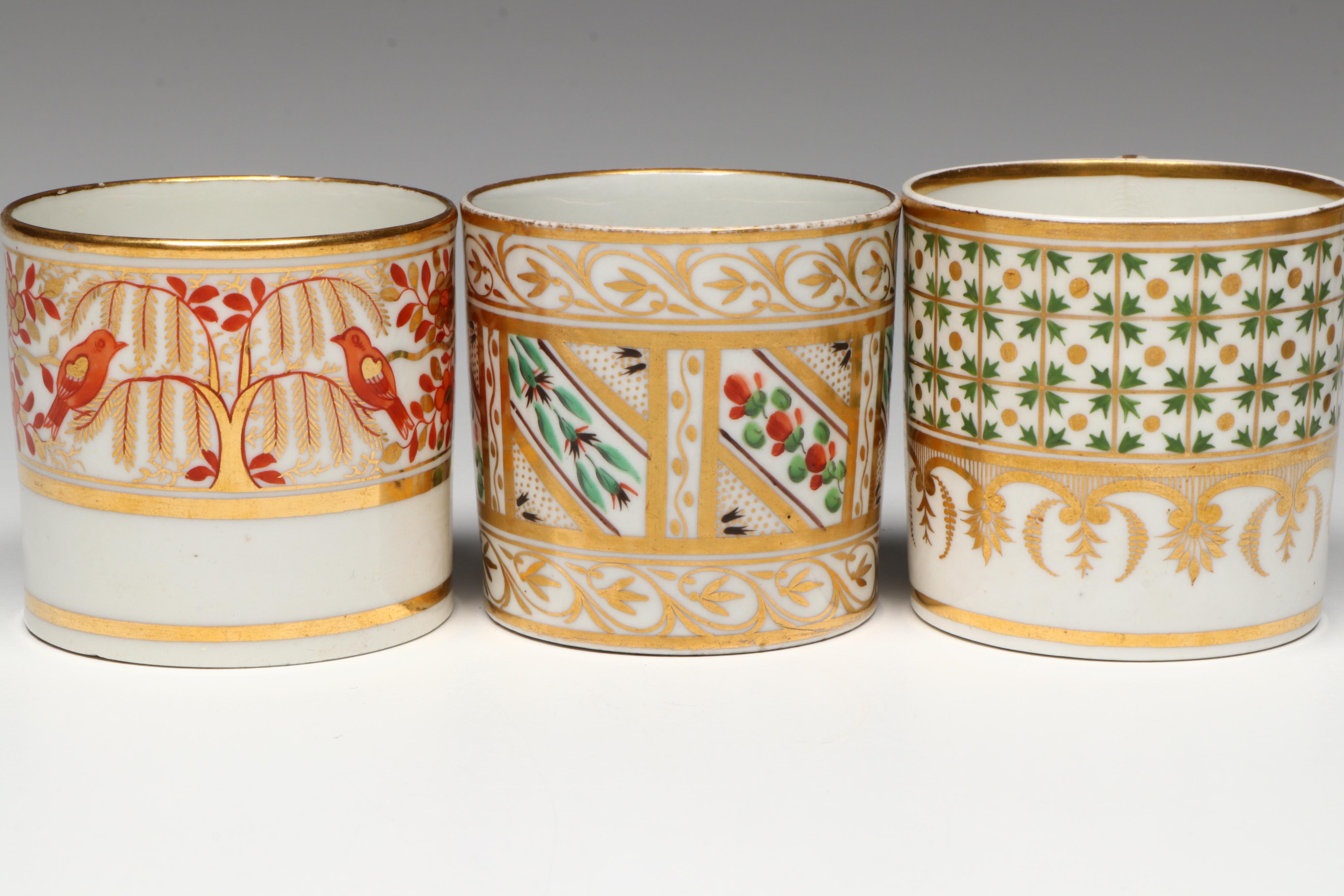 Tettau with Other English Georgian Porcelain Coffee Cups and Tea Bowl