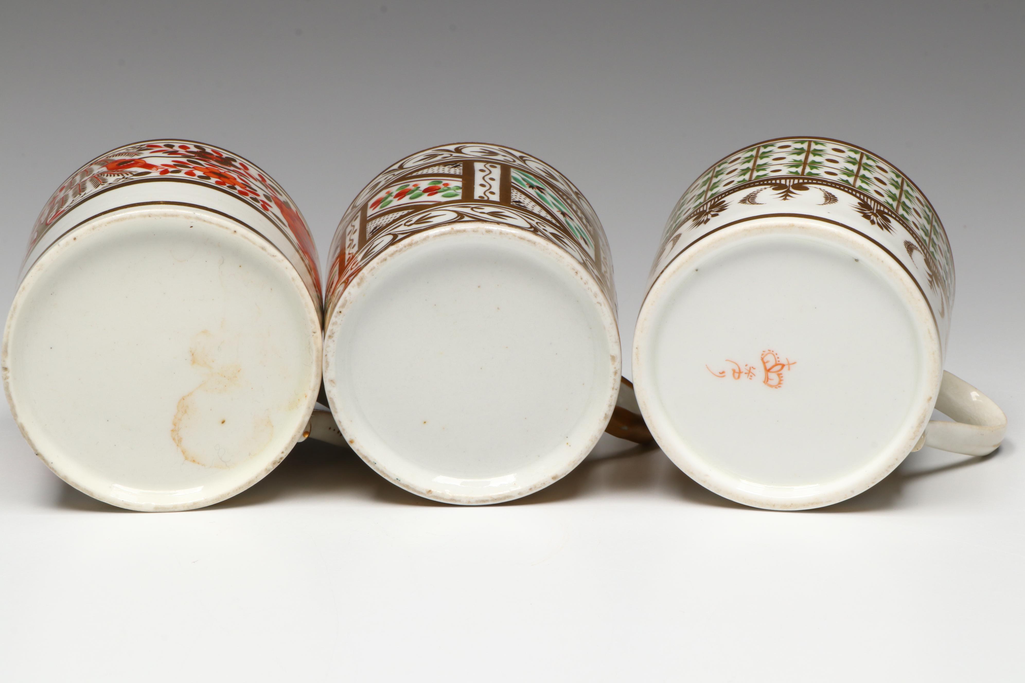 Tettau with Other English Georgian Porcelain Coffee Cups and Tea Bowl