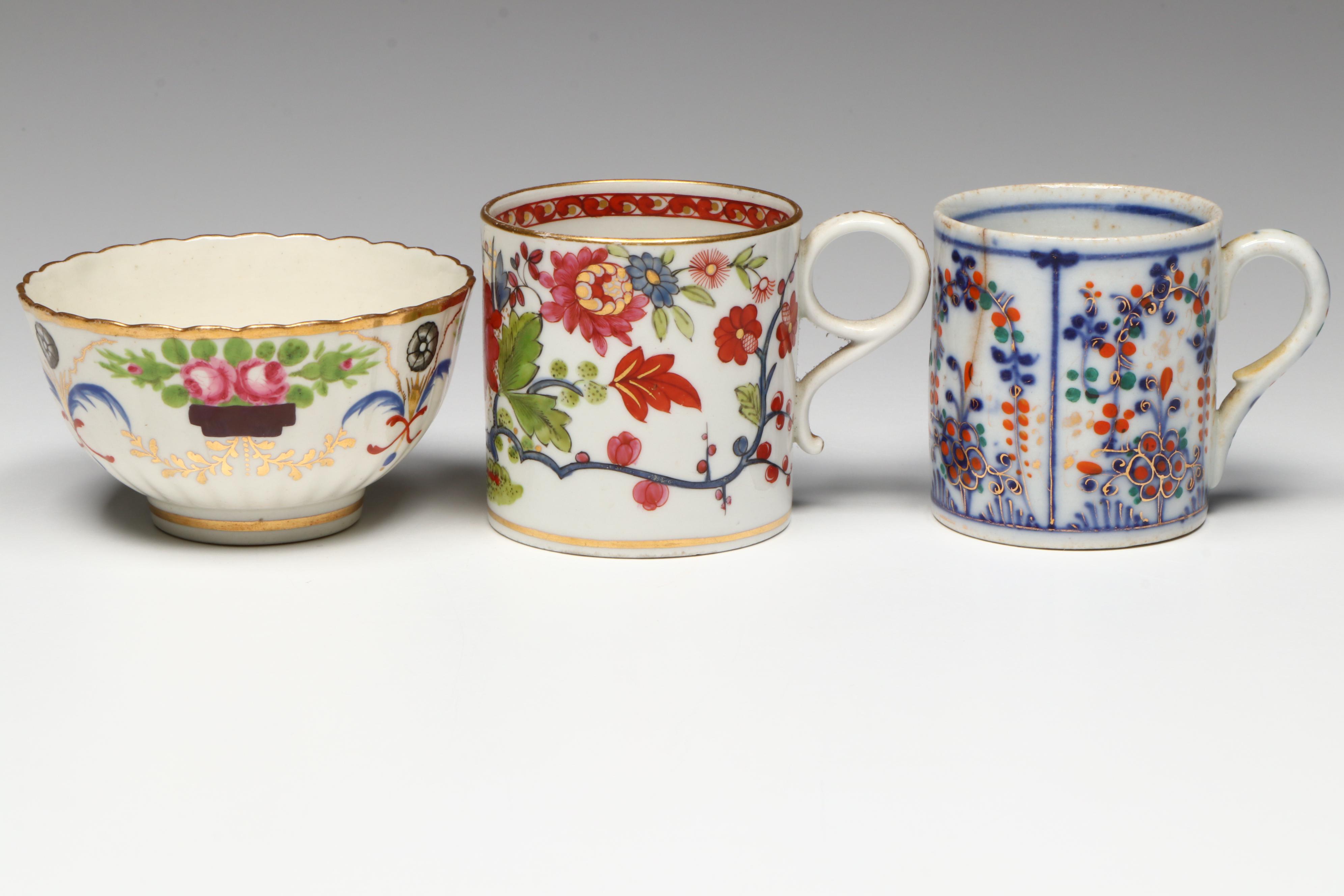 Tettau with Other English Georgian Porcelain Coffee Cups and Tea Bowl