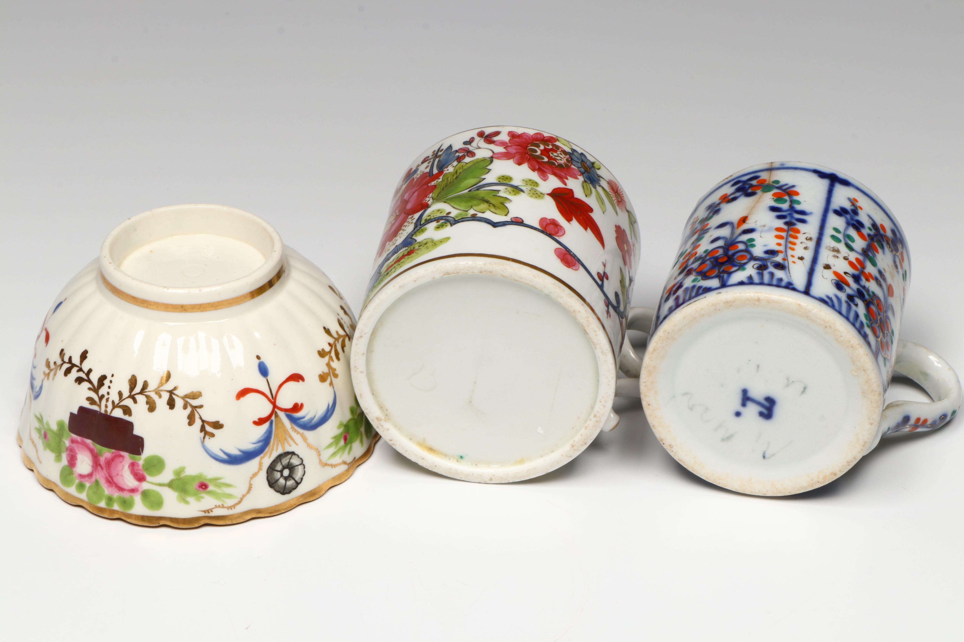 Tettau with Other English Georgian Porcelain Coffee Cups and Tea Bowl