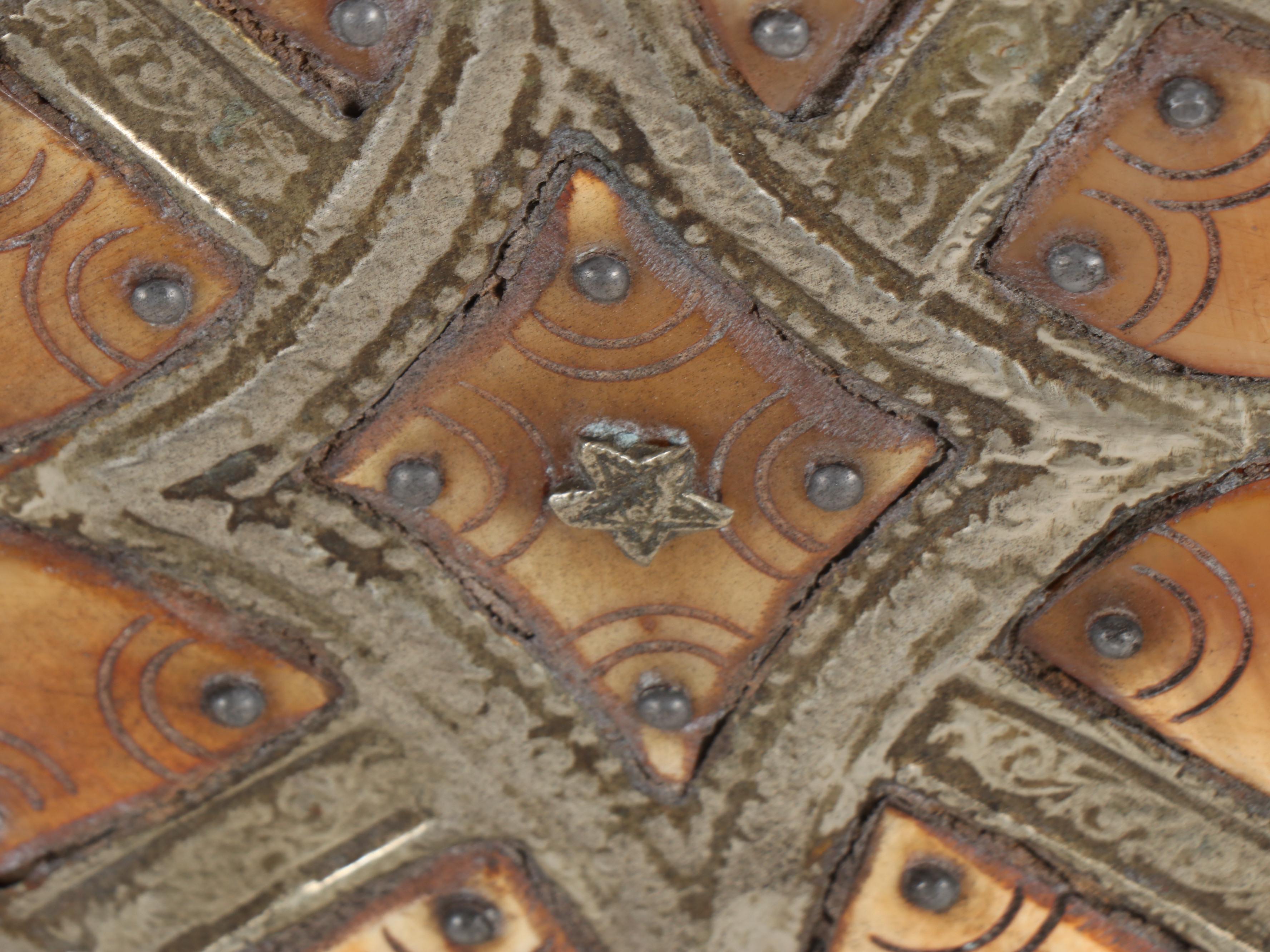 Victorian Style Brass and Horn Bellows and Brass Cast Wood Log Storage Box