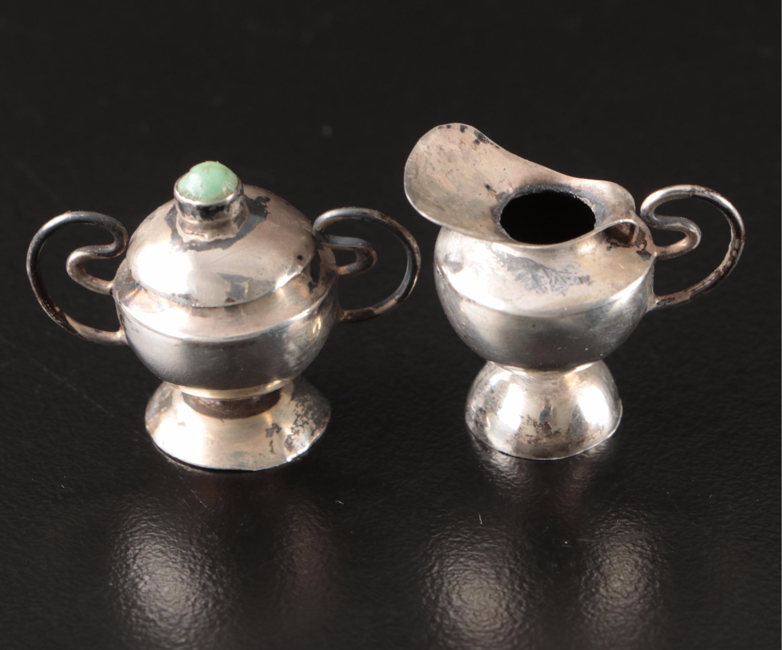 Miniature Mexican Sterling Silver Tea Service and Tray