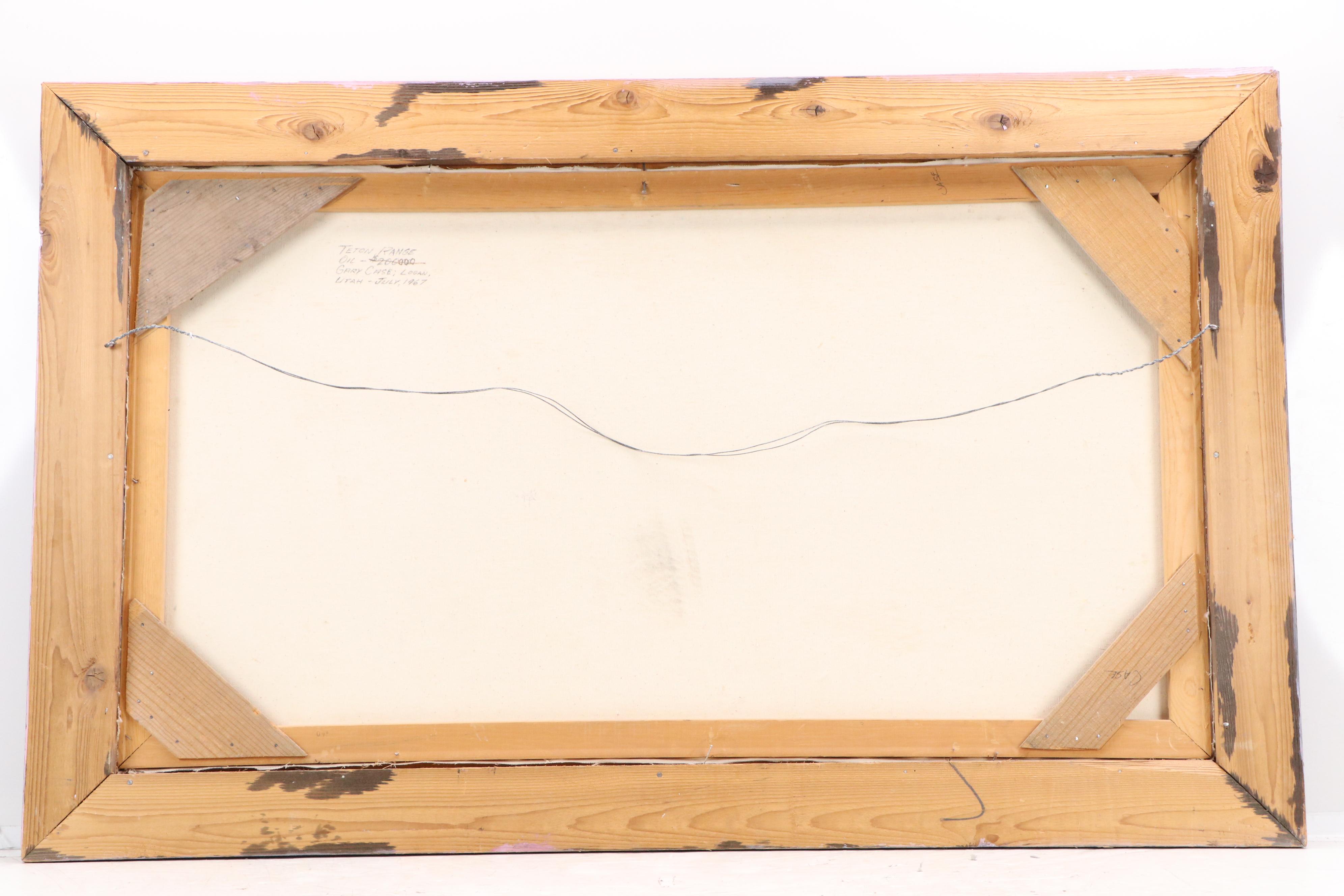 Gary Case Large-Scale Landscape Oil Painting "Teton Range," 1967