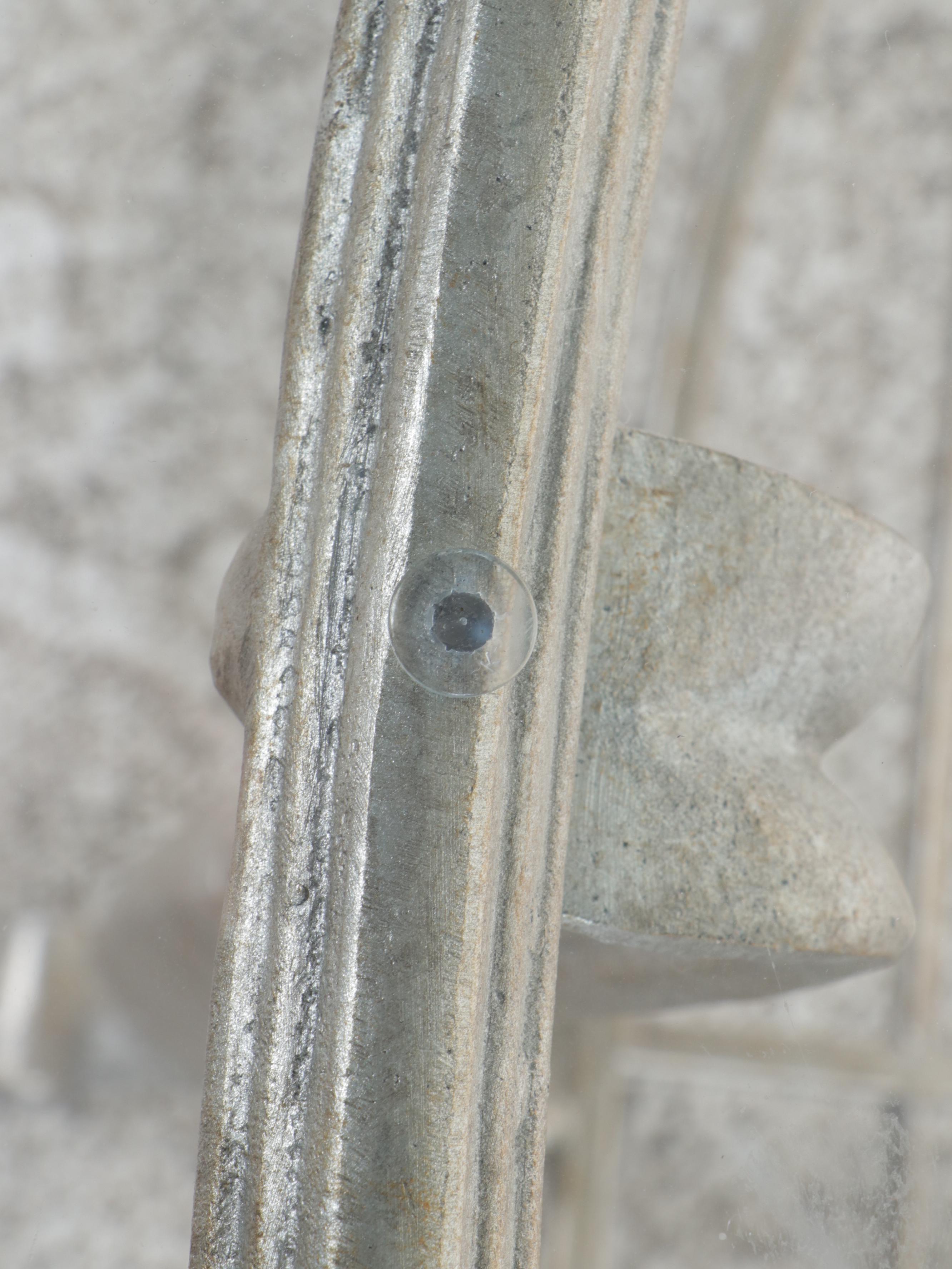 Modernist Metal Glass-Top Demi-Lune Console  Table