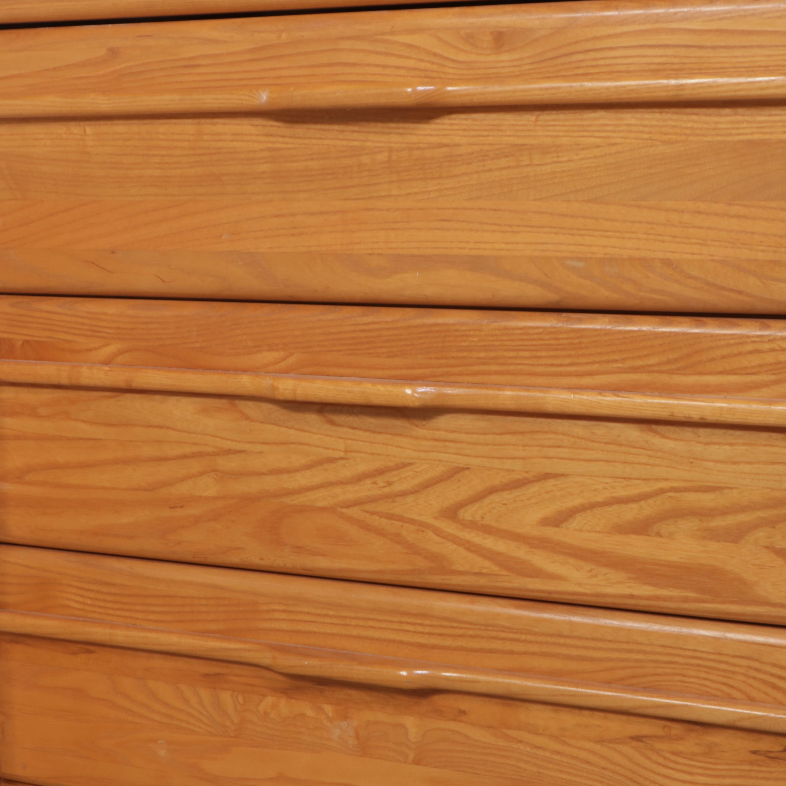 Stanley Furniture Oak and Laminate Chest with Book Shelves and Nightstand, 1986