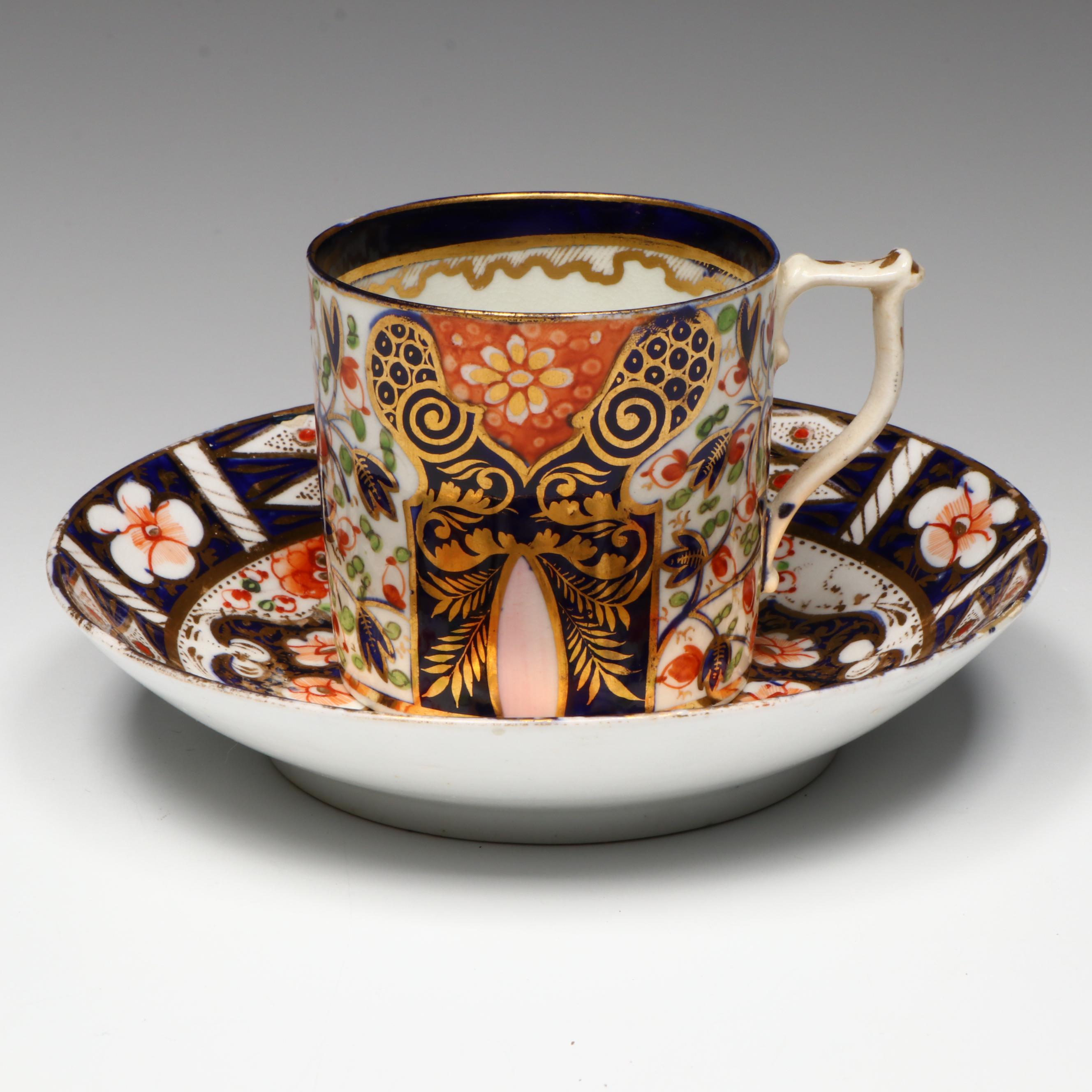 Duesbury Derby Porcelain Imari Cup and Saucer, Early 19th Century