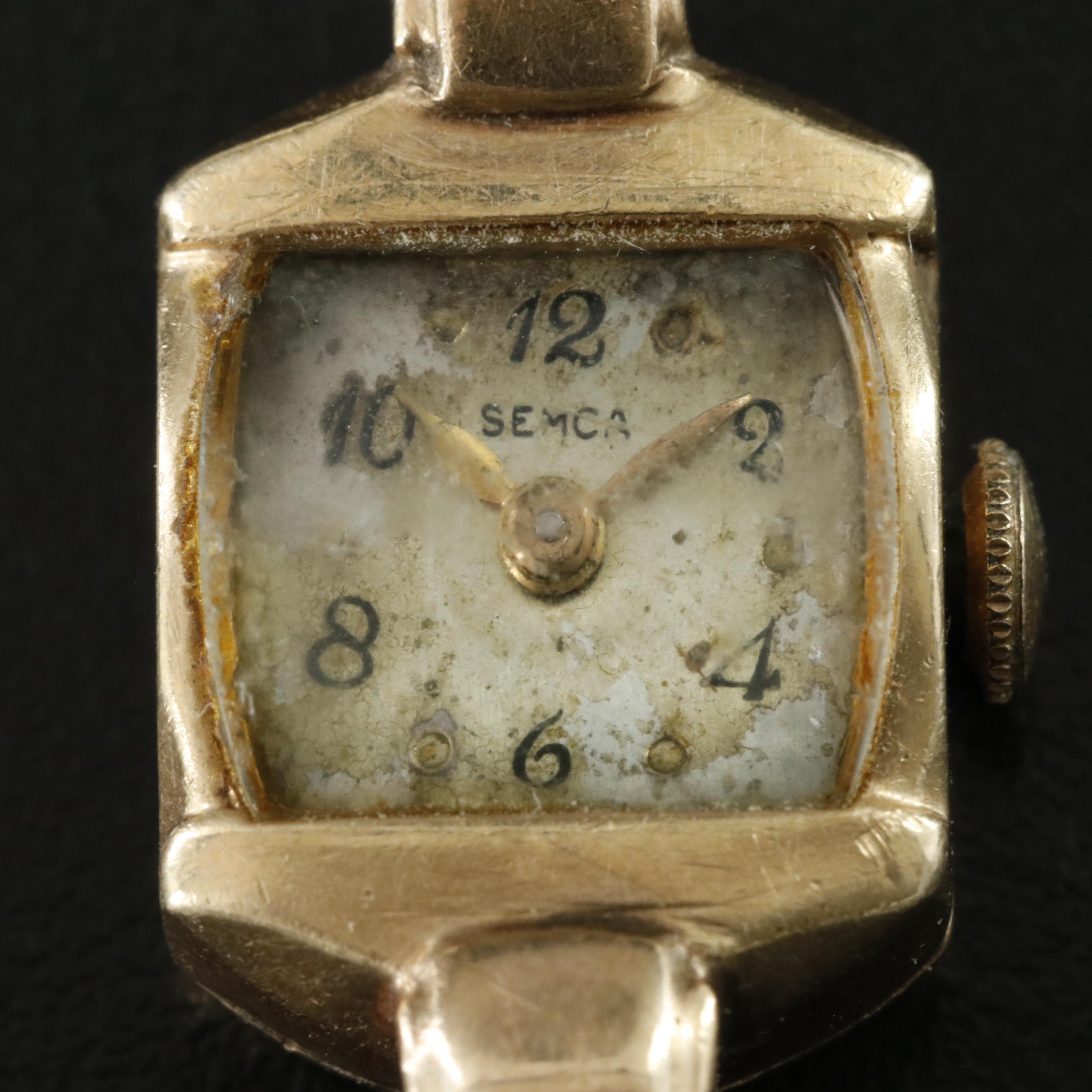 14K SEMCA Swiss Stem Wind Watch