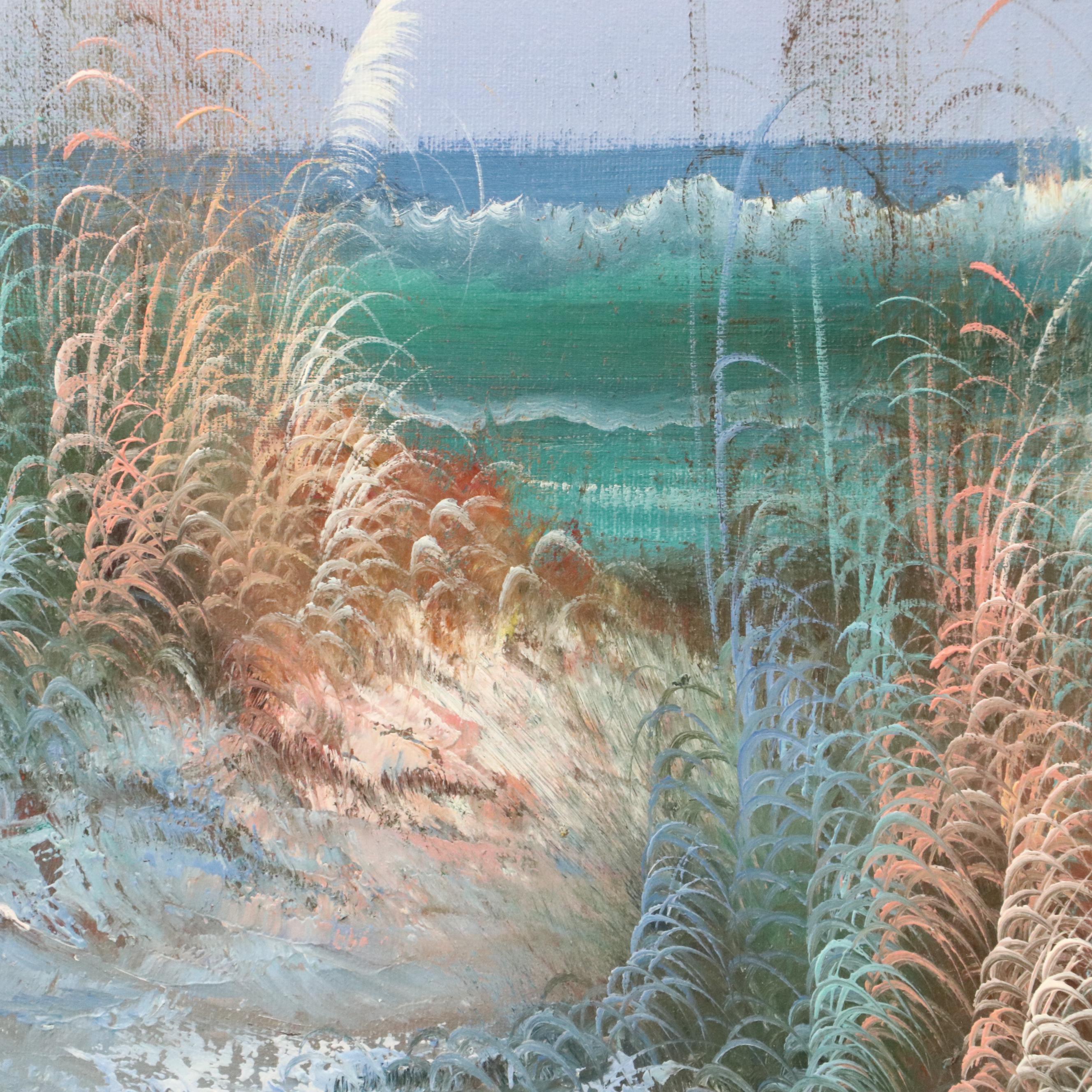 B. Duggan Seascape Oil Painting of Lighthouse, Late 20th Century