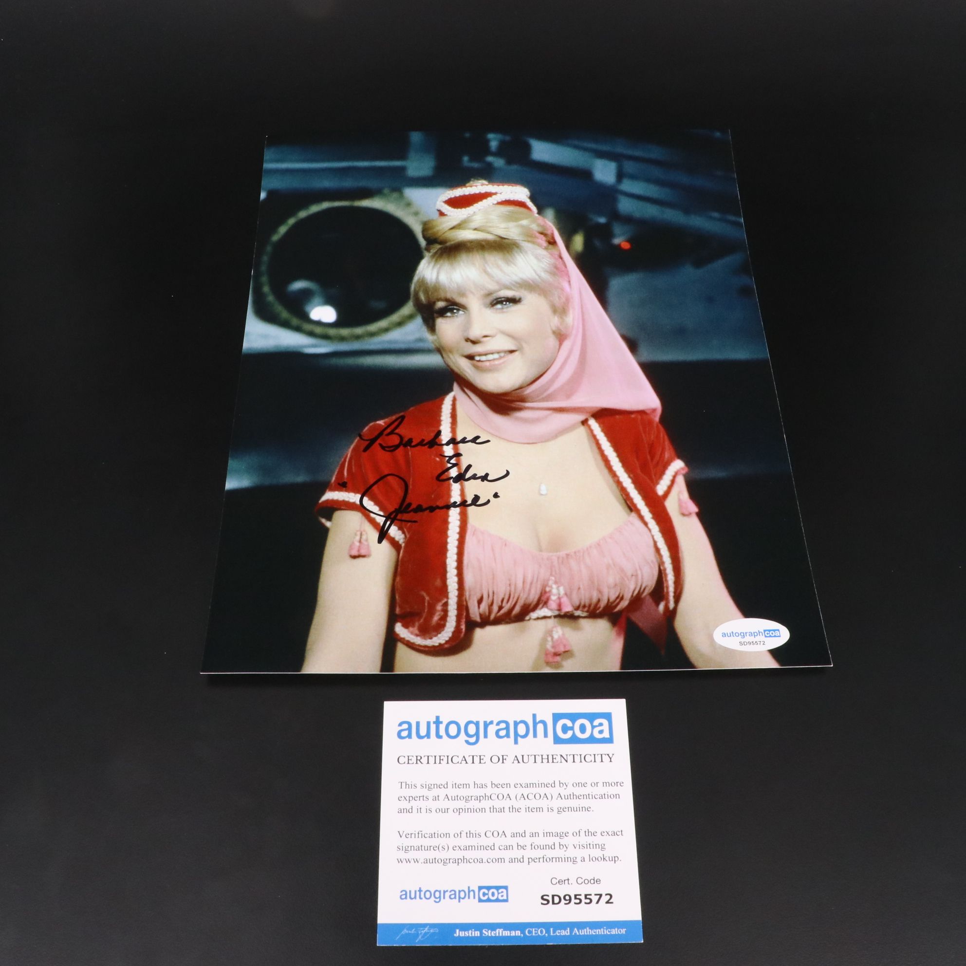 Barbara Eden Signed "I Dream of Jeannie" TV Print