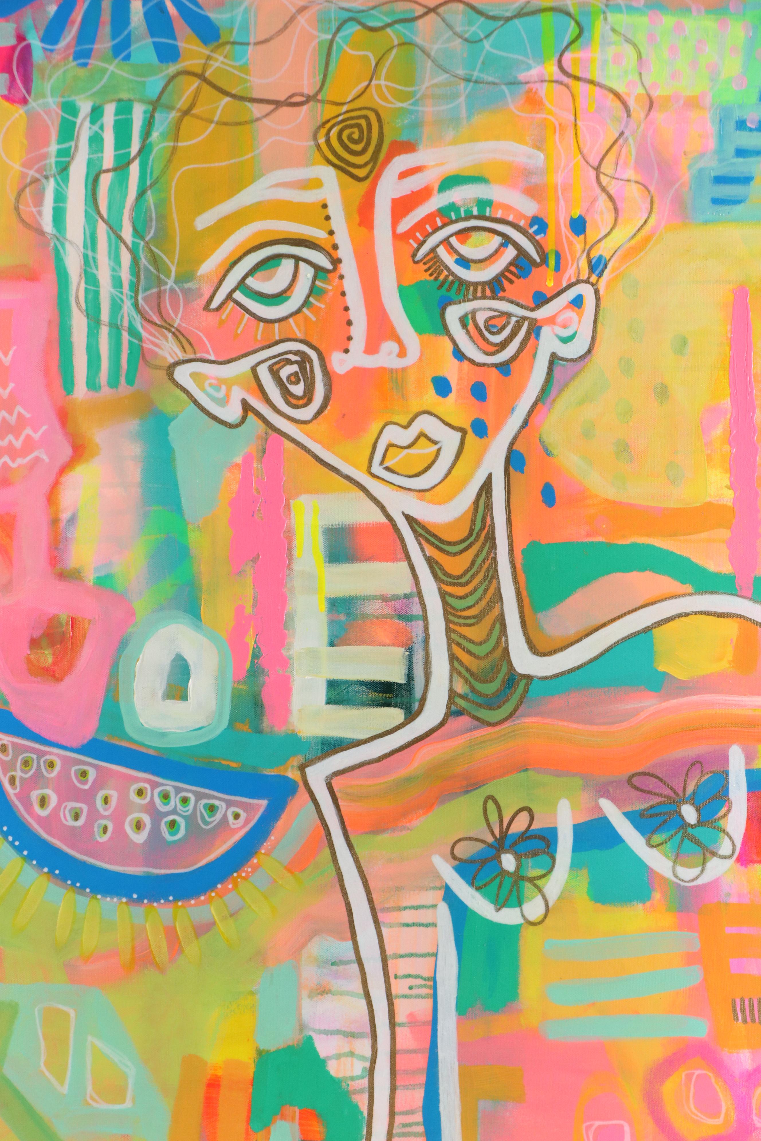 Jordan Howell Abstract Acrylic Painting "Cosmic Fruit," 2024