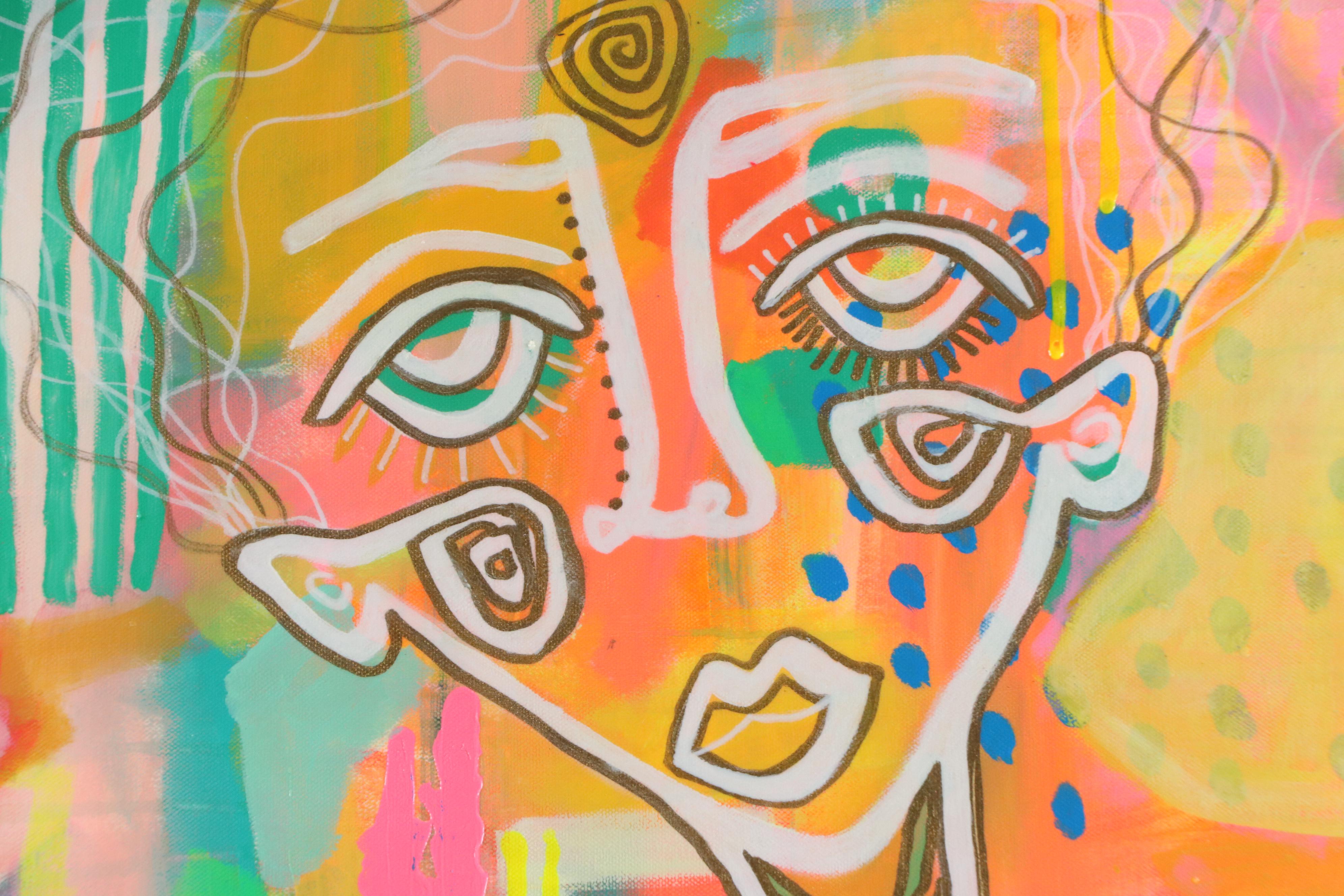 Jordan Howell Abstract Acrylic Painting "Cosmic Fruit," 2024