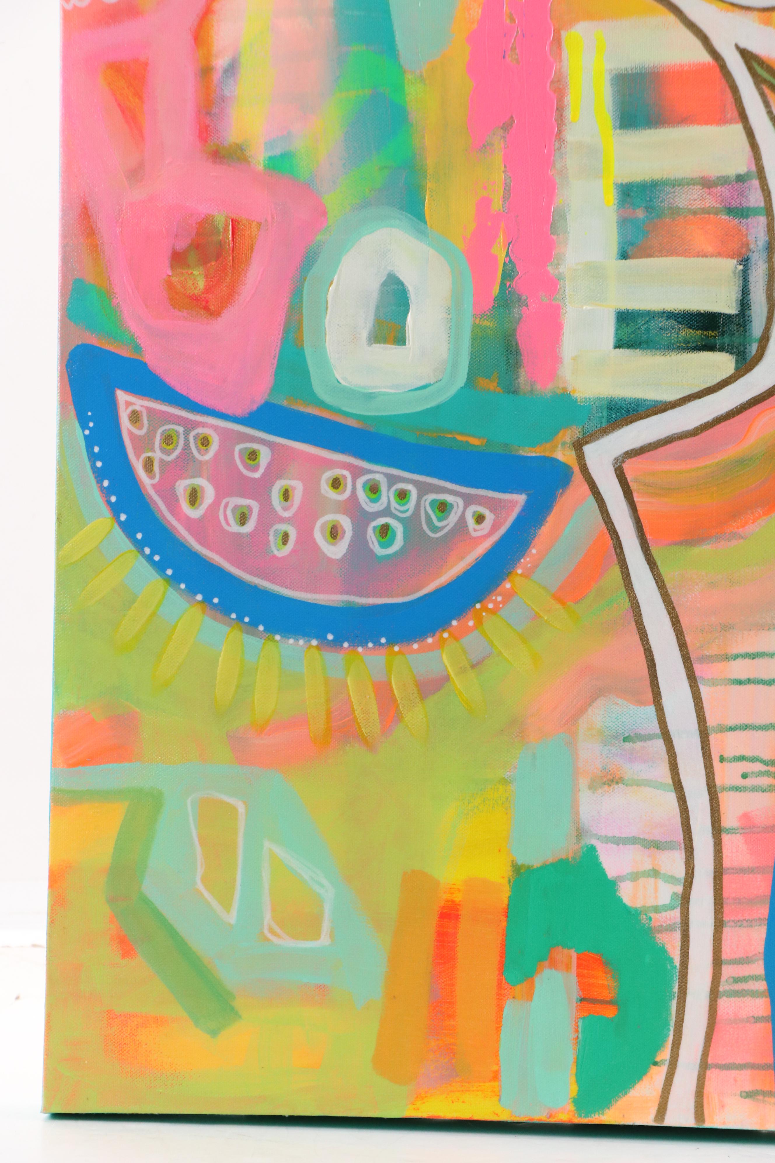 Jordan Howell Abstract Acrylic Painting "Cosmic Fruit," 2024