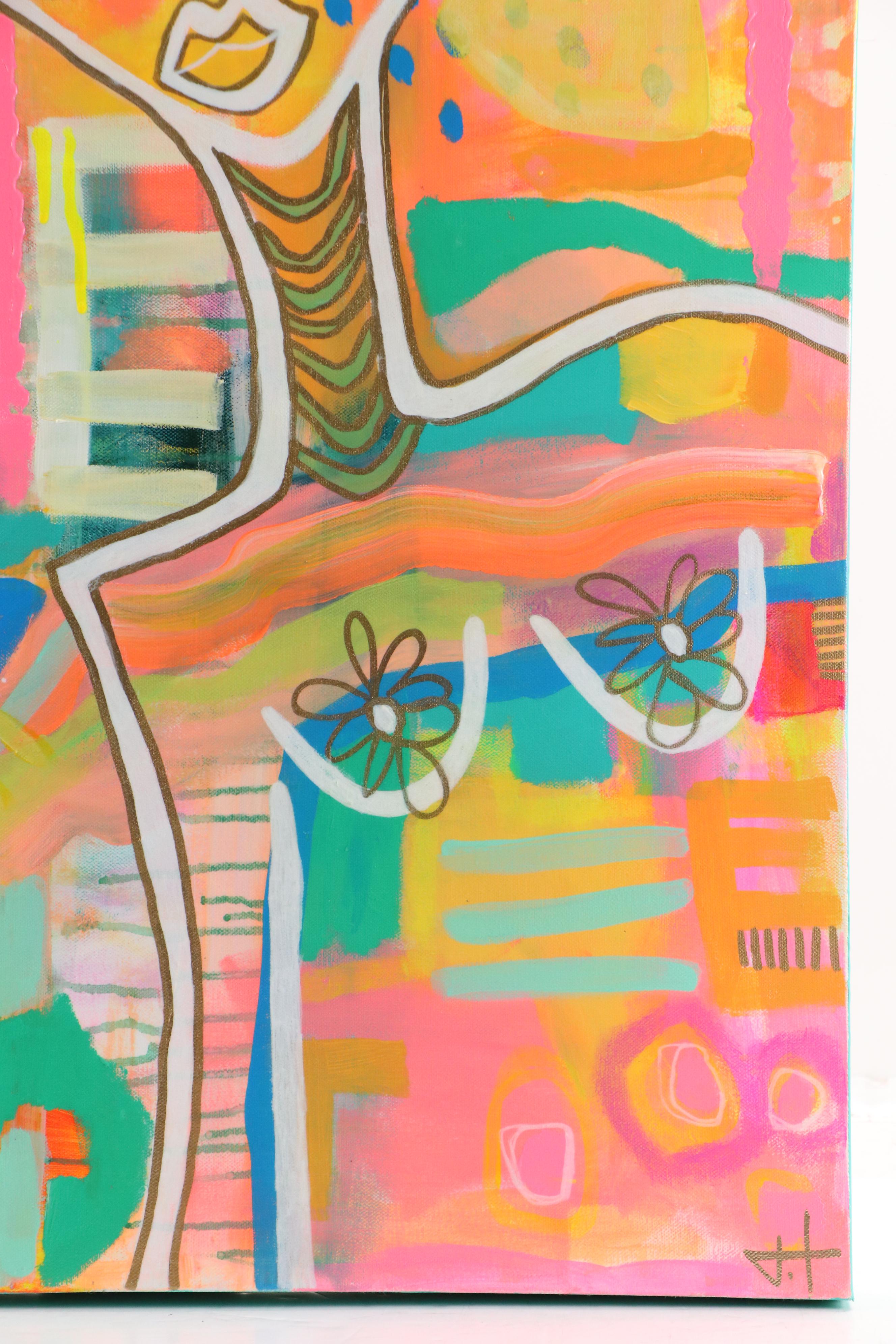 Jordan Howell Abstract Acrylic Painting "Cosmic Fruit," 2024