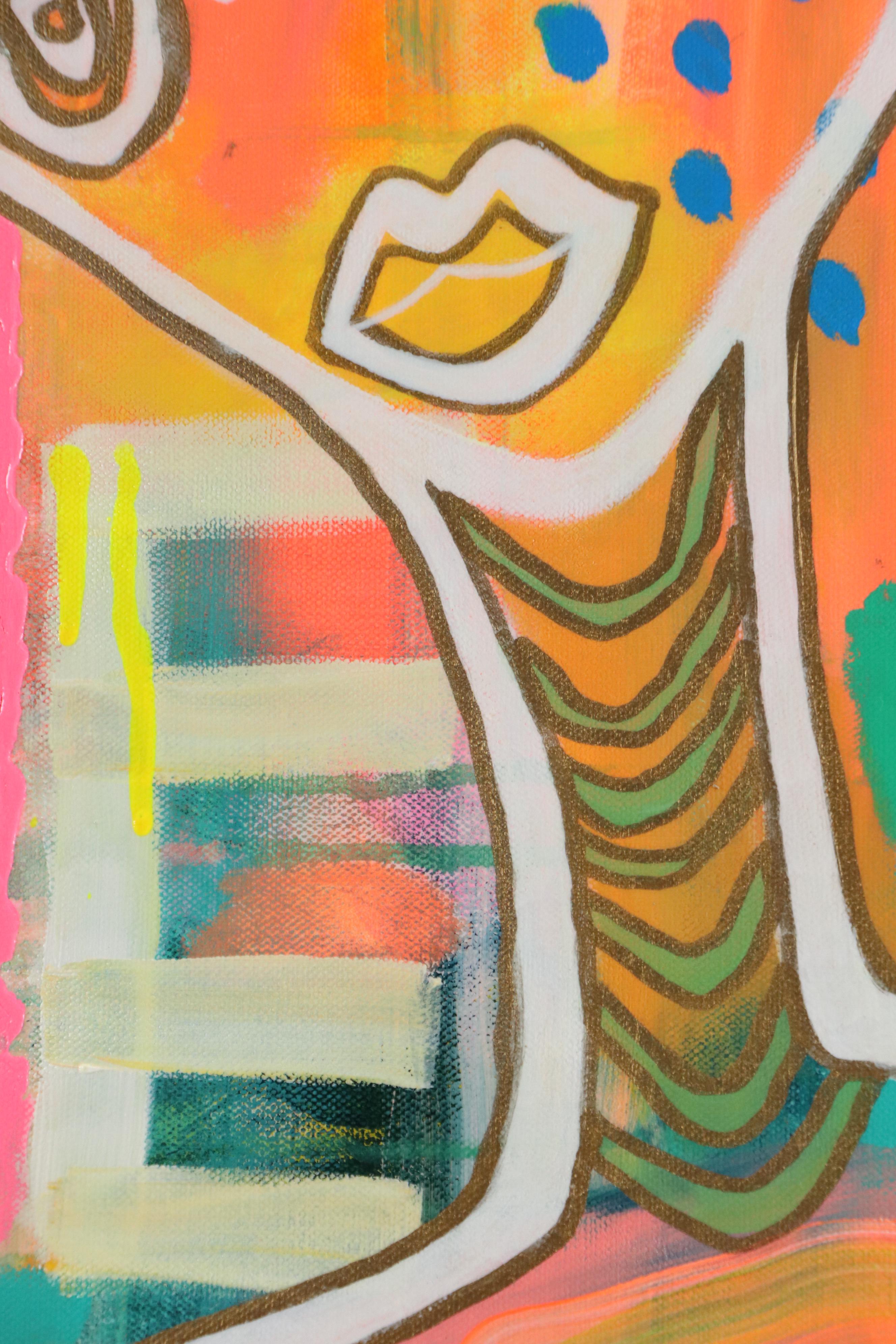 Jordan Howell Abstract Acrylic Painting "Cosmic Fruit," 2024