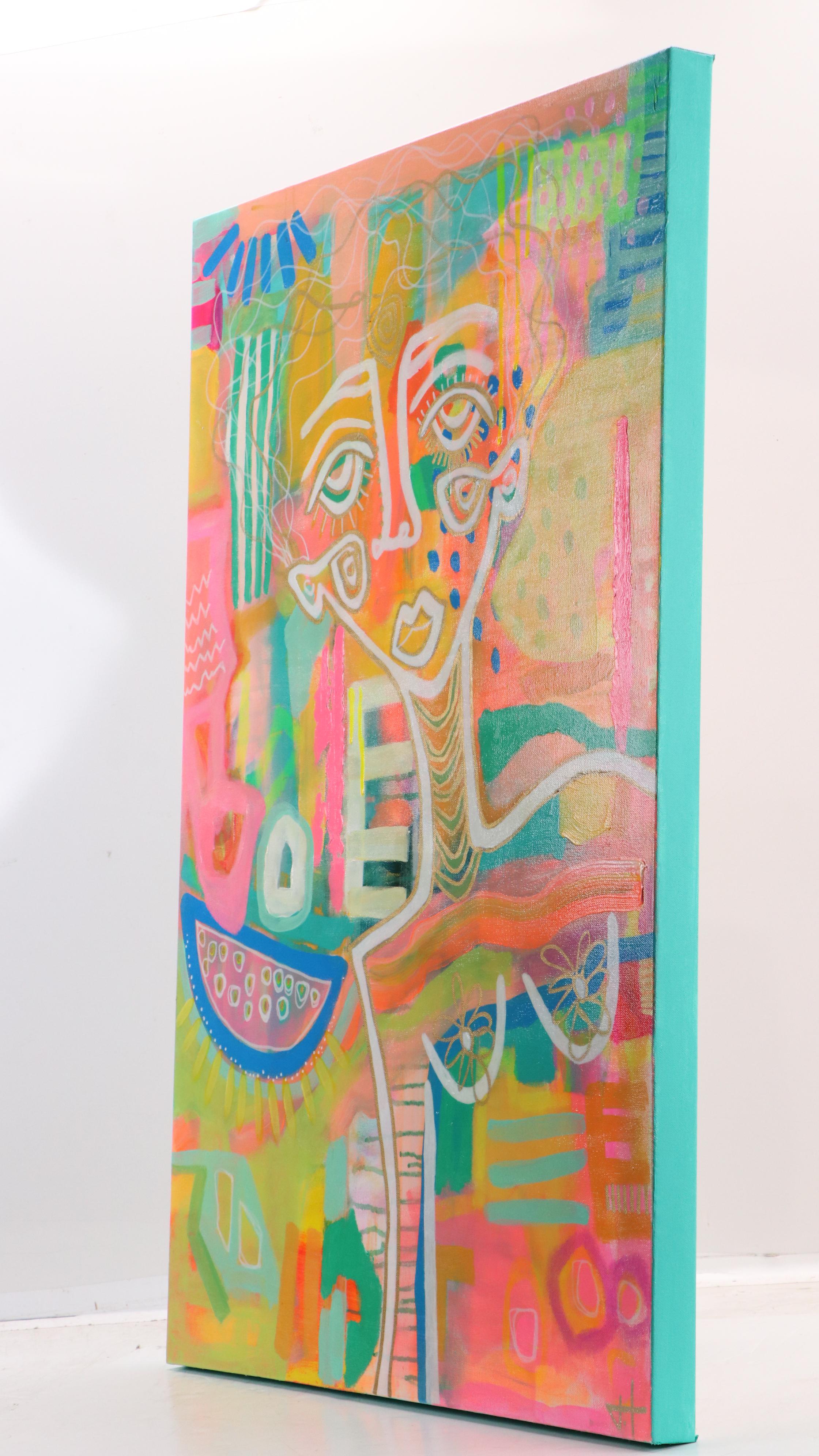 Jordan Howell Abstract Acrylic Painting "Cosmic Fruit," 2024