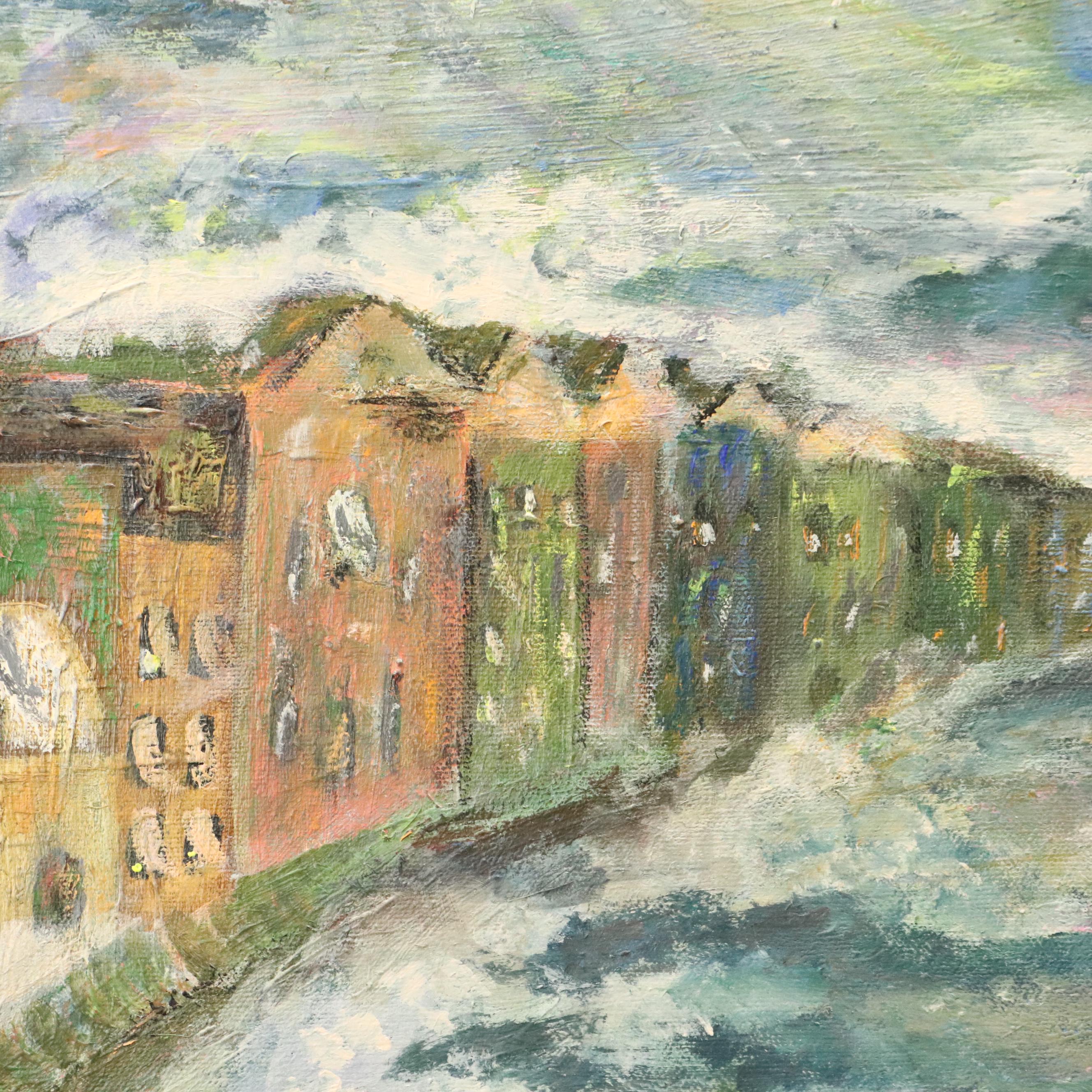 Venetian Canal Oil Painting, Late 20th Century