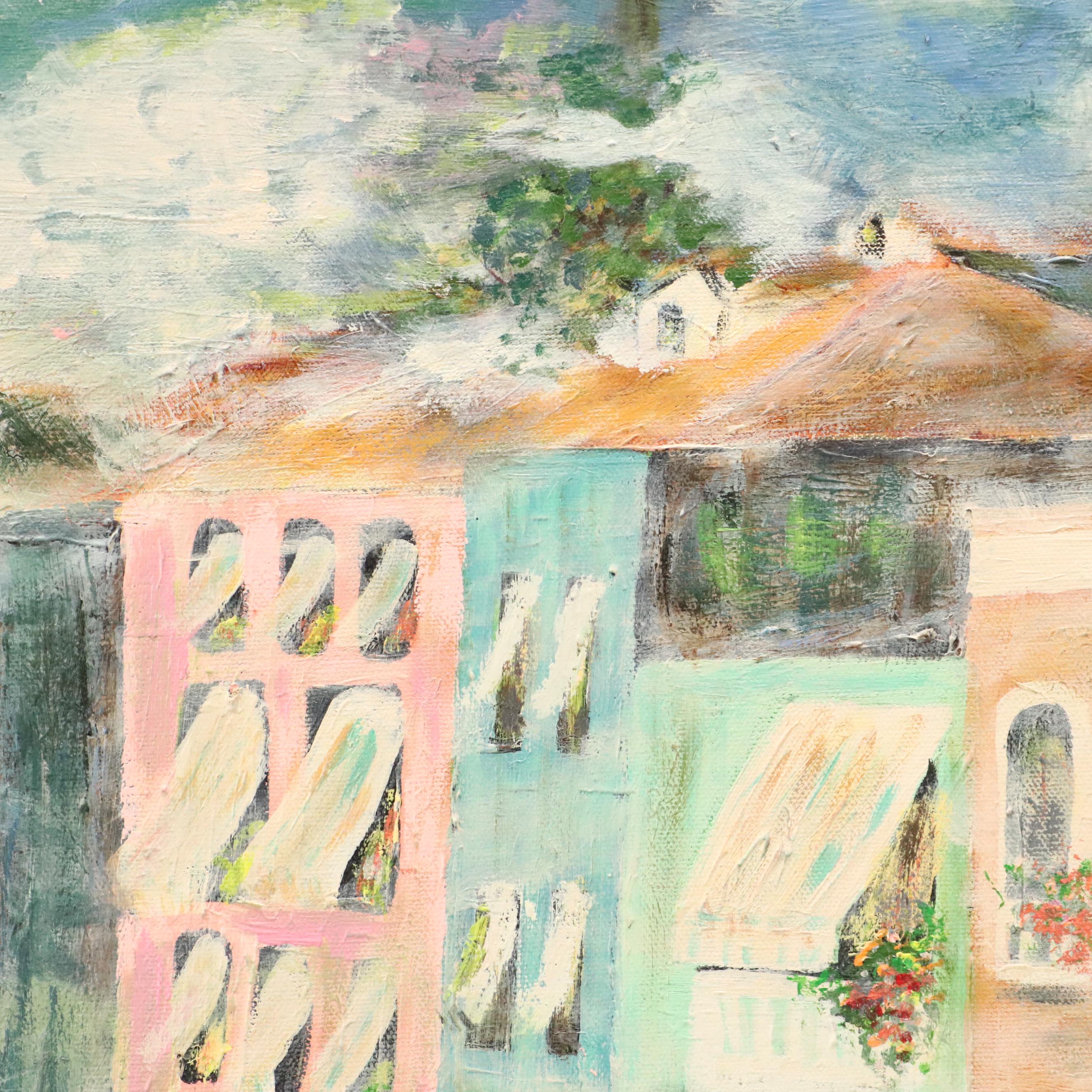 Venetian Canal Oil Painting, Late 20th Century