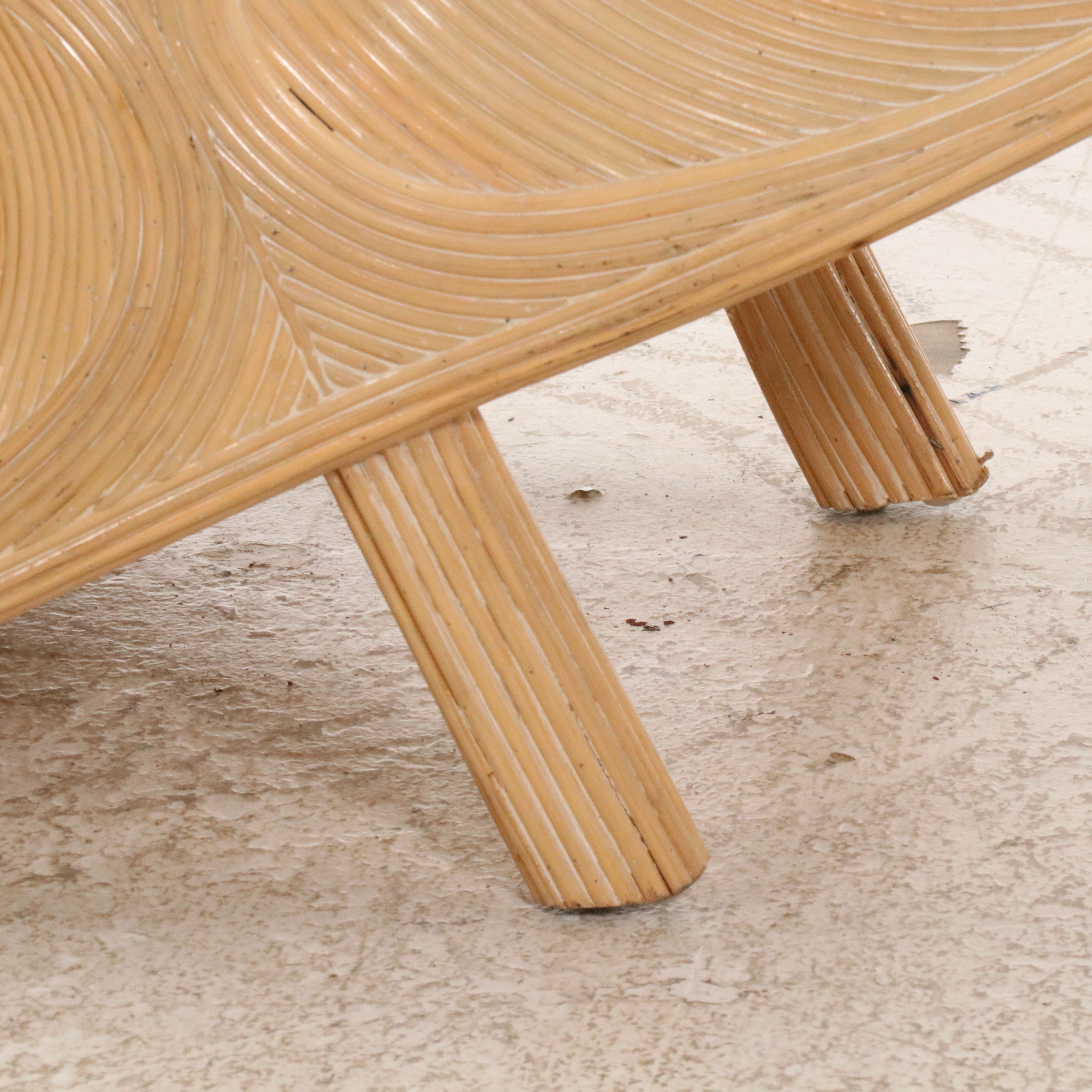 Modernist Pencil Reed Lounge Chair and Ottoman