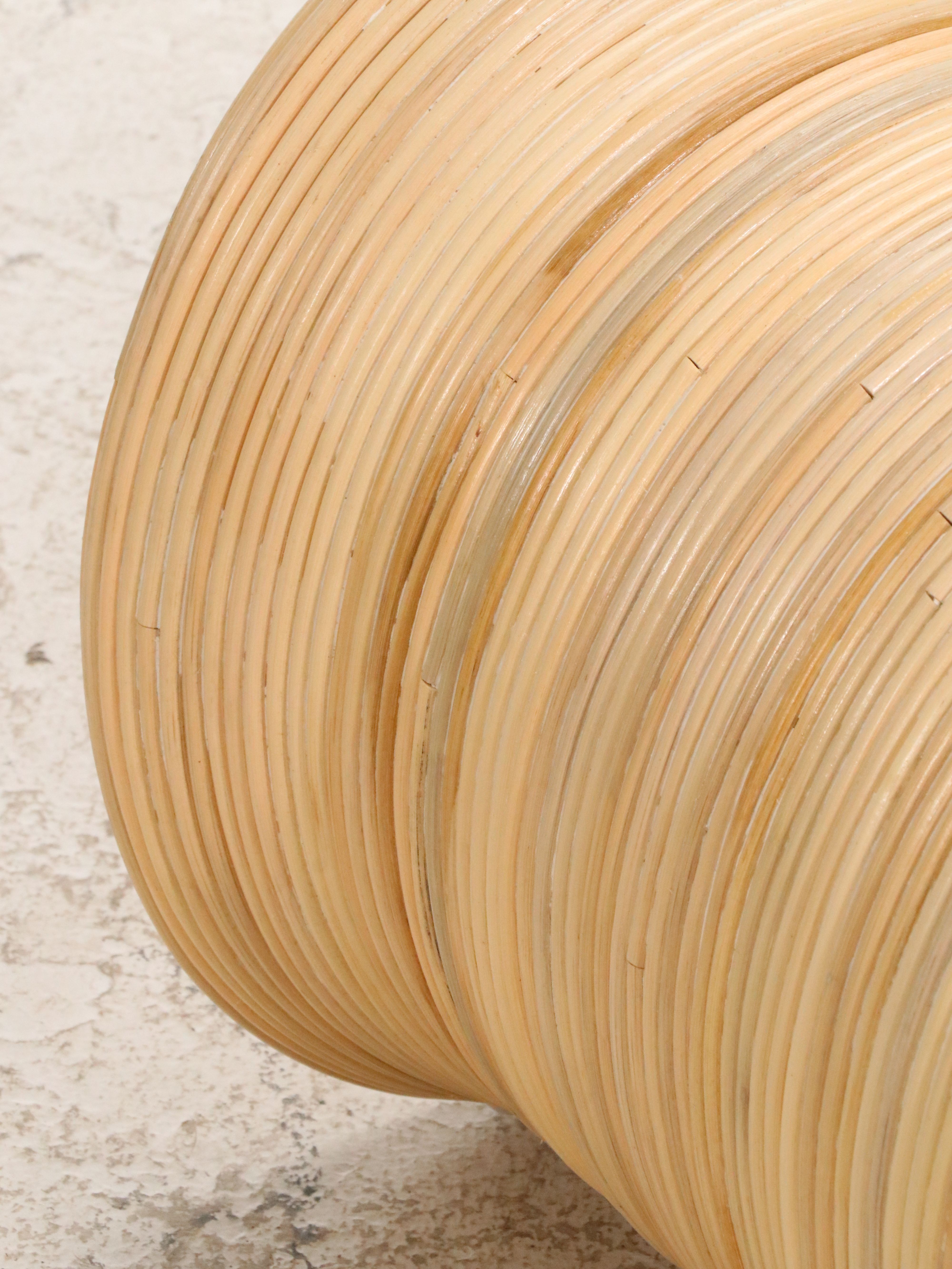 Modernist Pencil Reed Lounge Chair and Ottoman