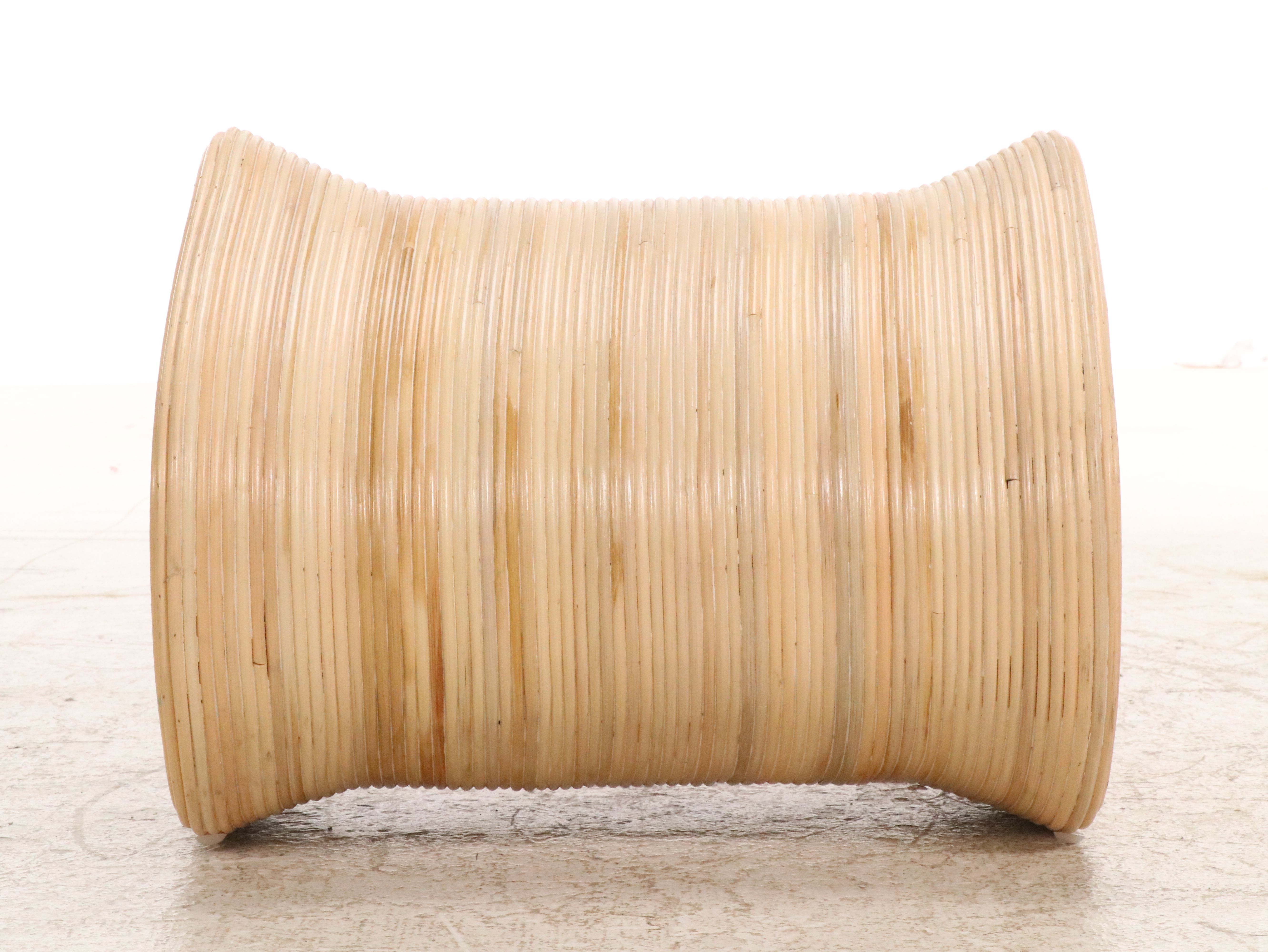 Modernist Pencil Reed Lounge Chair and Ottoman