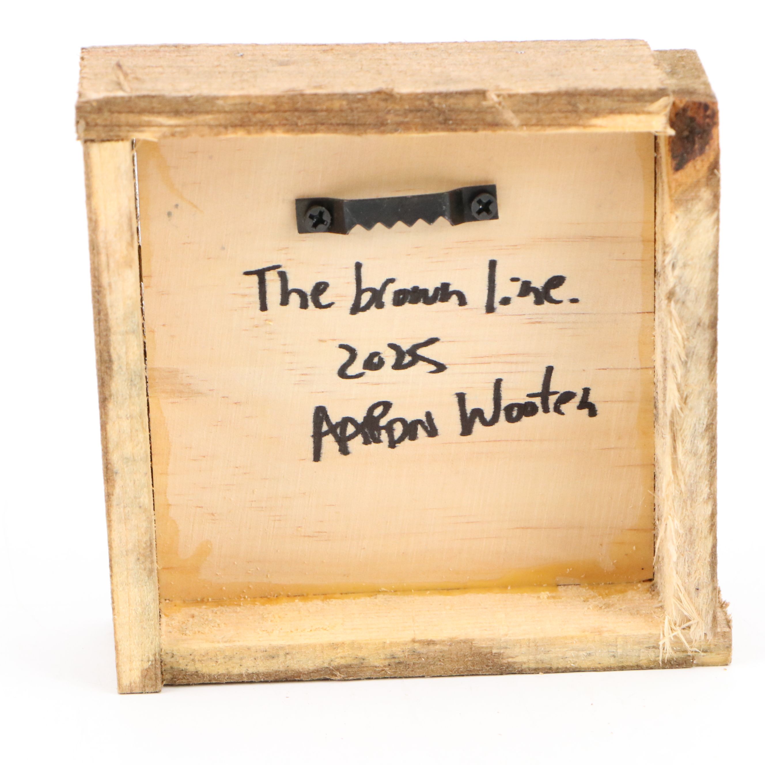 Aaron Wooten Stylized Cityscape Mixed Media Painting "The Brown Line.," 2025