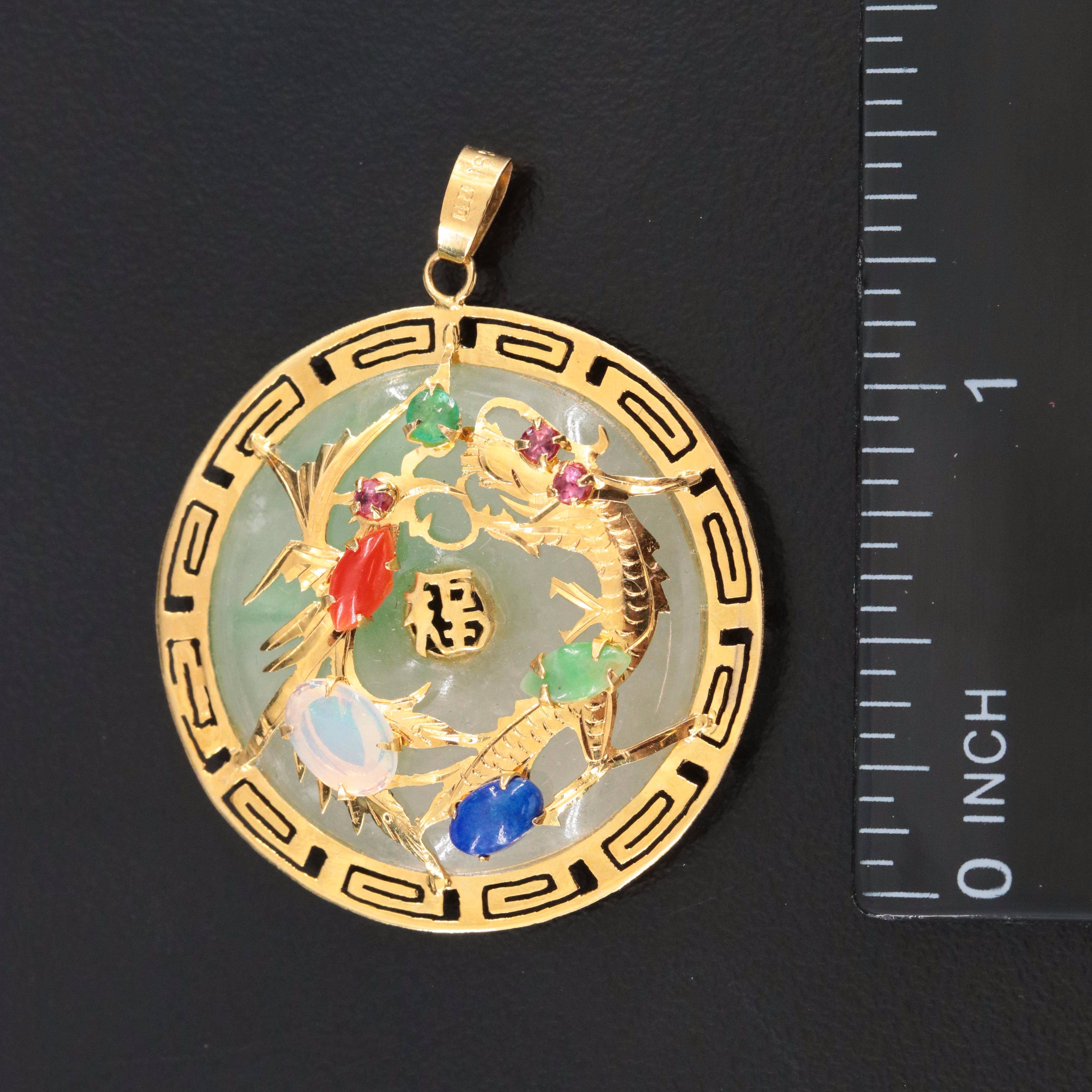 Jadeite Featured in Collection of Chinese 10K and 14K Earrings with 18K Pendant