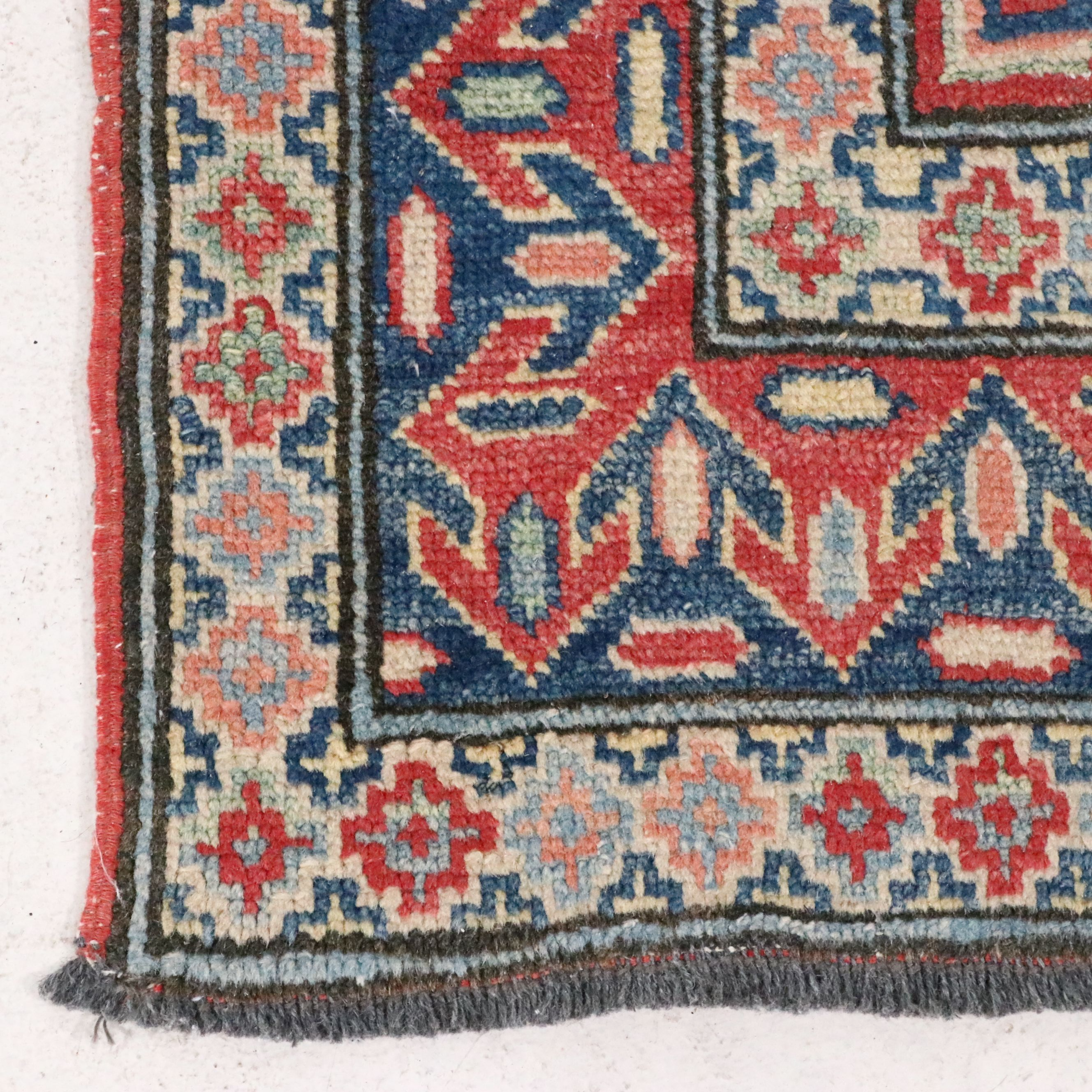 2'9 x 12'7 Hand-Knotted Caucasian Kazak Carpet Runner