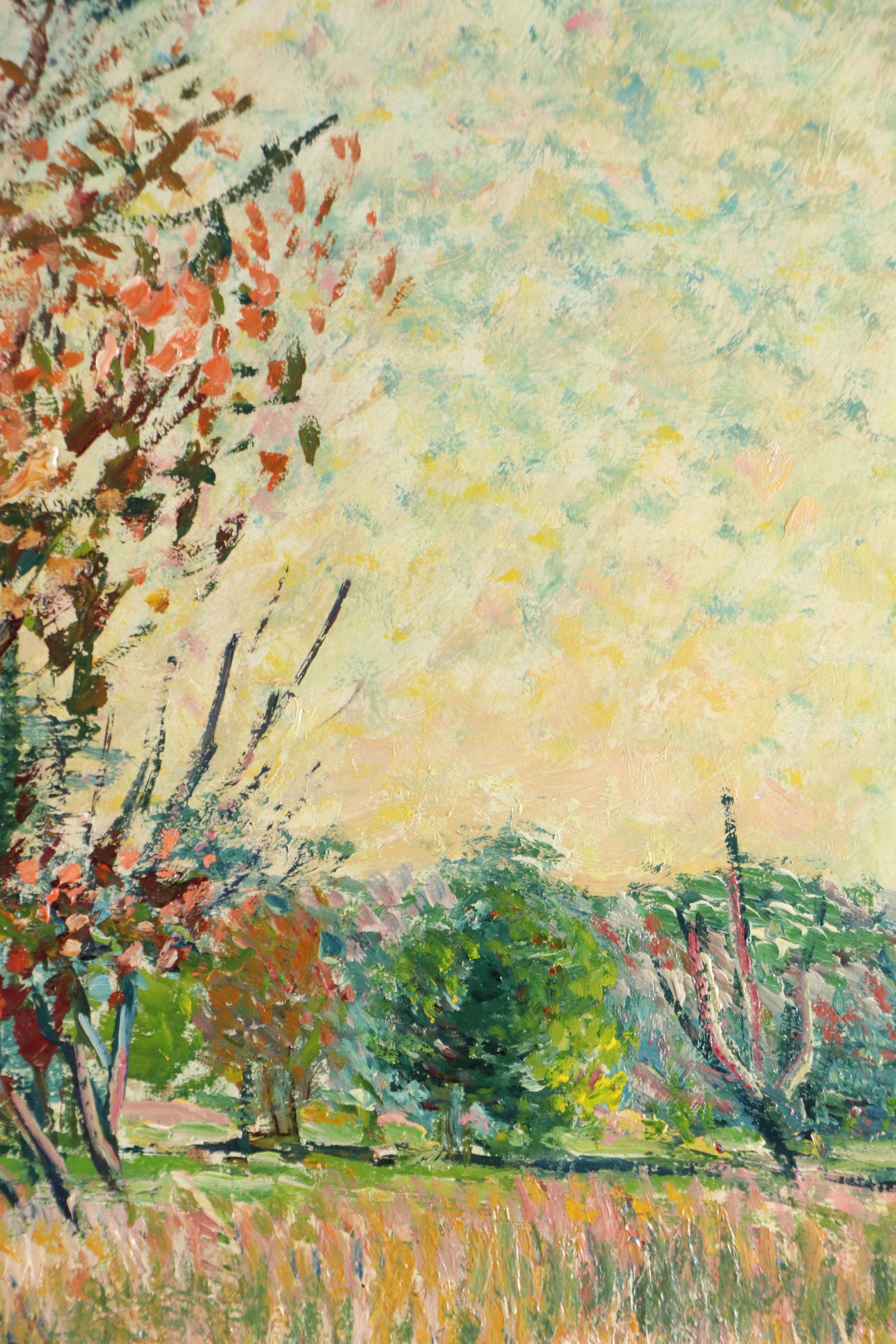 Michael Salvatore Abbate Autumnal Landscape Oil Painting, Mid-20th Century