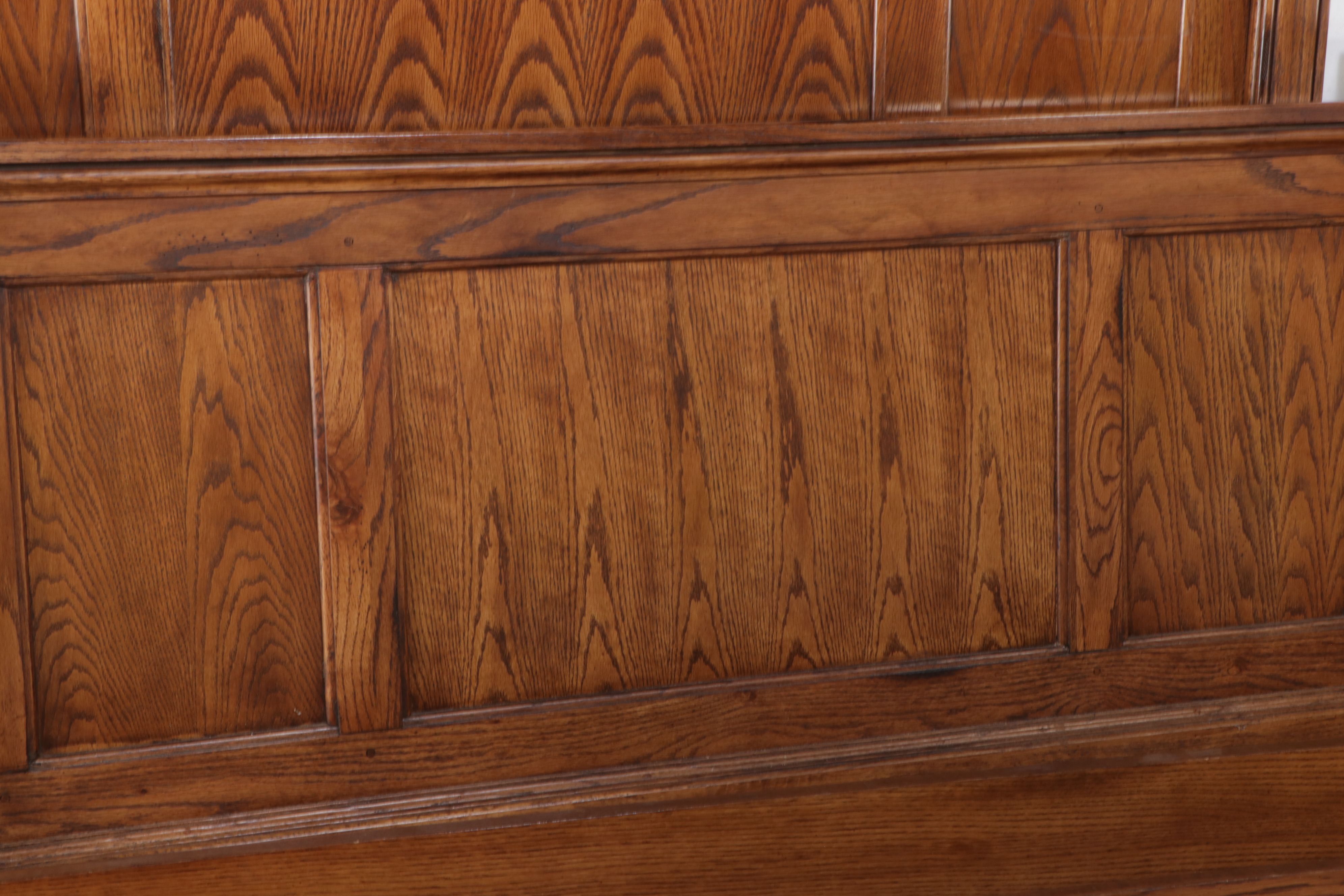 American Signature Craftsman Style Oak Queen Size Bed Frame and Nightstands