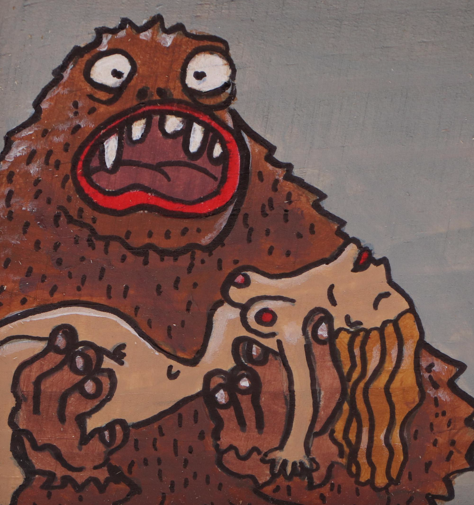 Aaron Wooten Surrealist Stylized Mixed Media Painting "Until Death," 2025