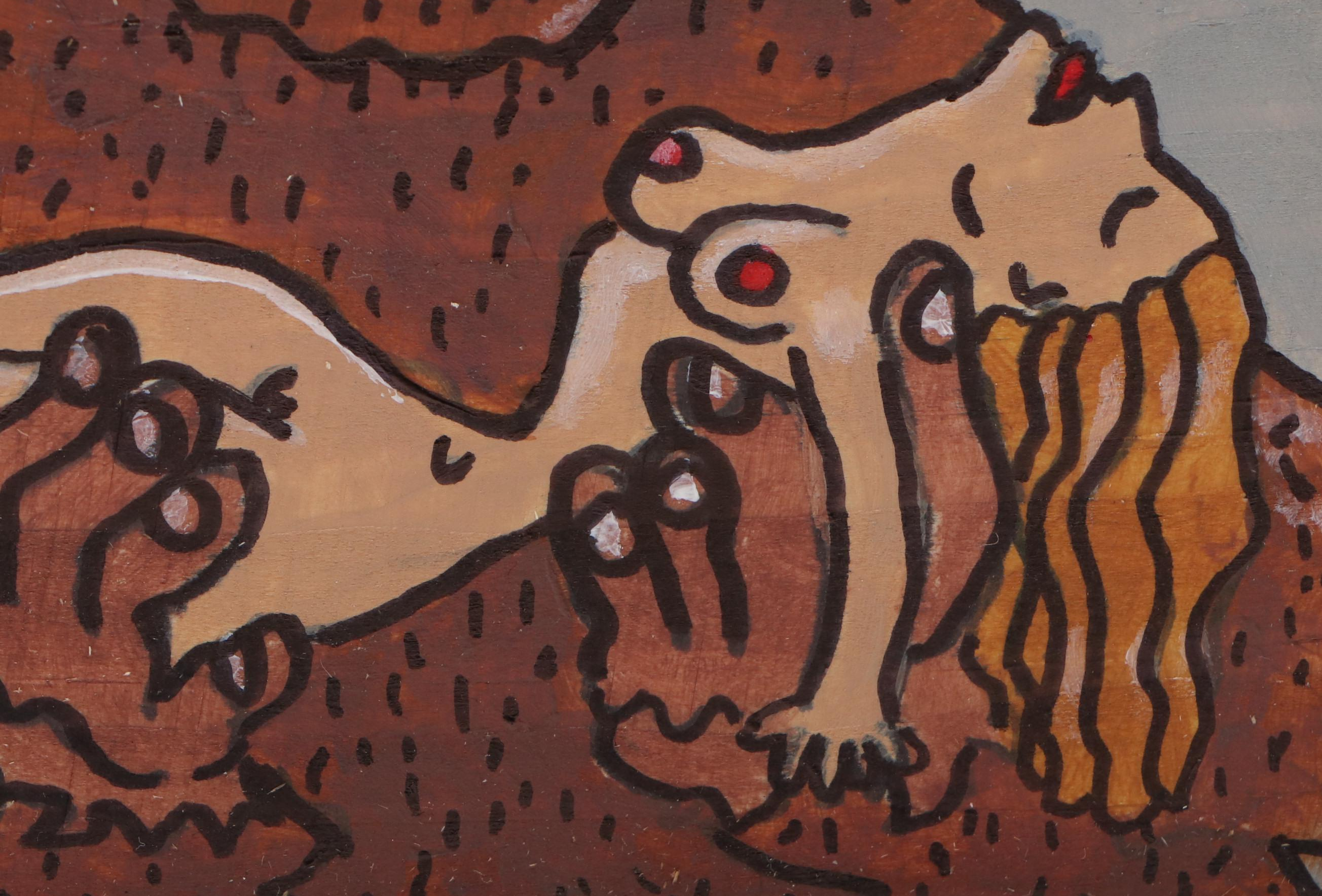 Aaron Wooten Surrealist Stylized Mixed Media Painting "Until Death," 2025