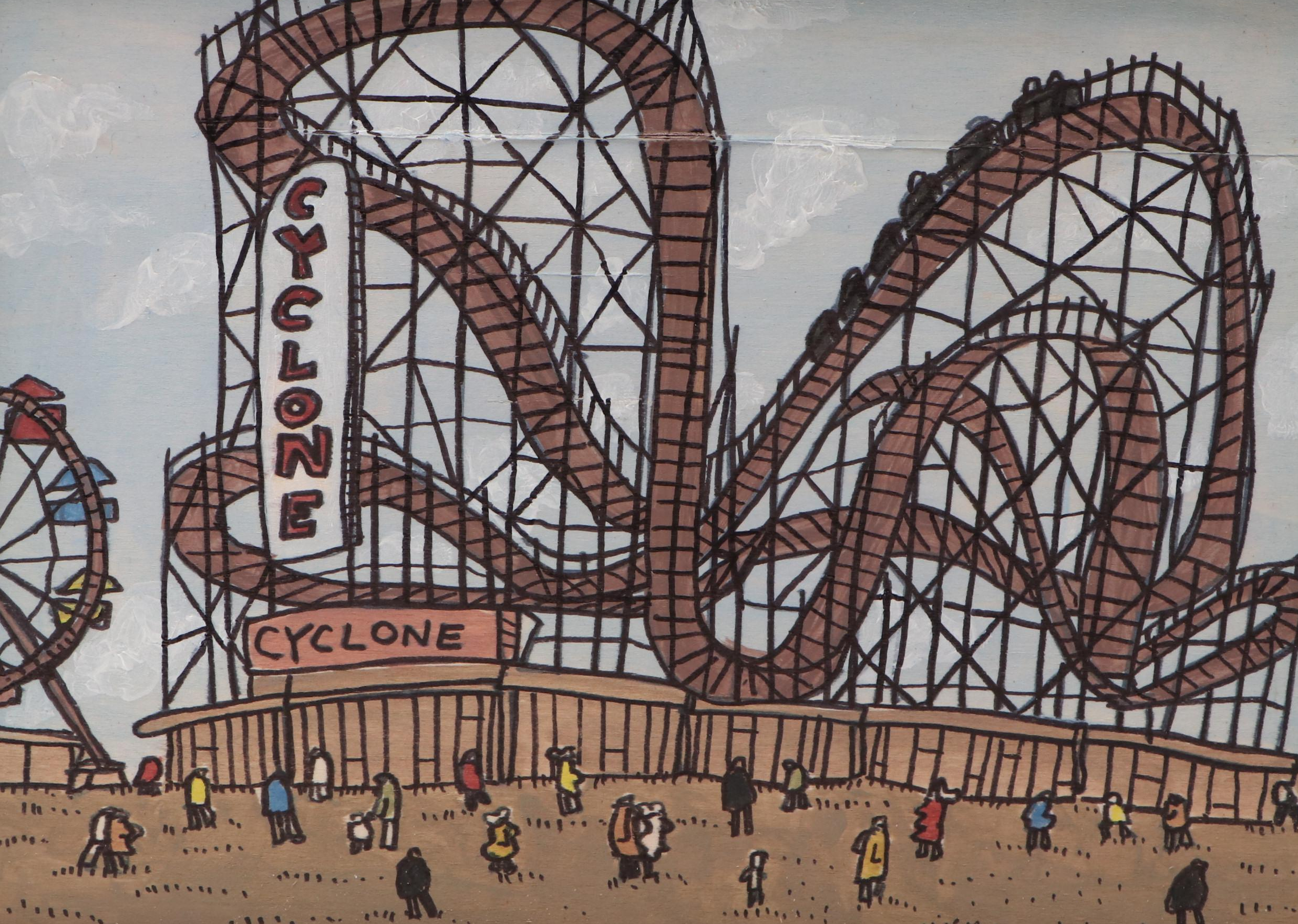 Aaron Wooten Stylized Mixed Media Painting "Cyclone," 2025