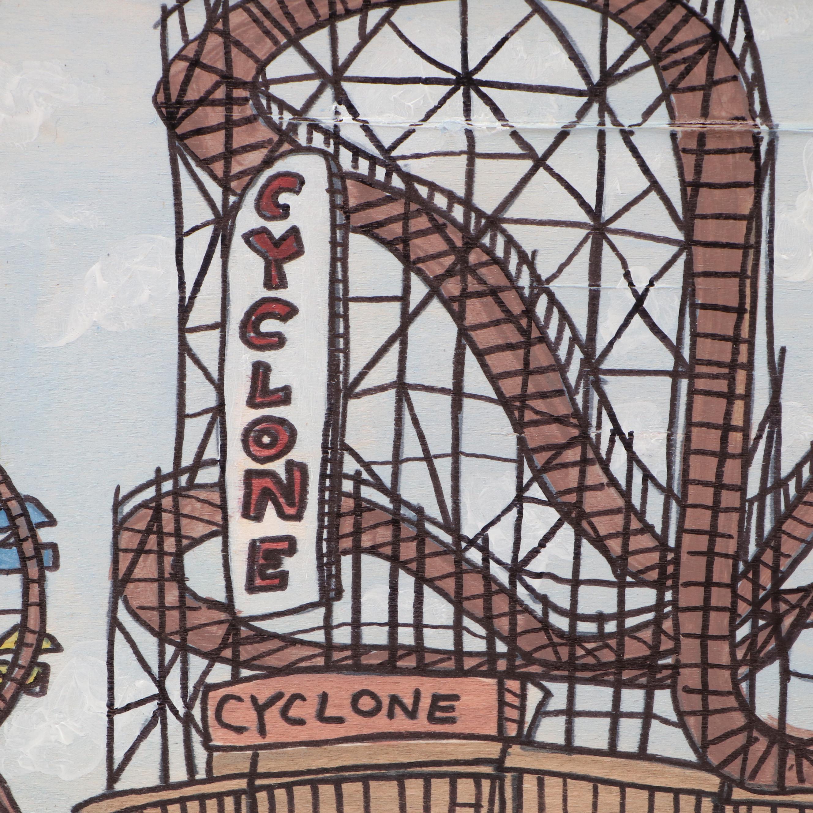 Aaron Wooten Stylized Mixed Media Painting "Cyclone," 2025