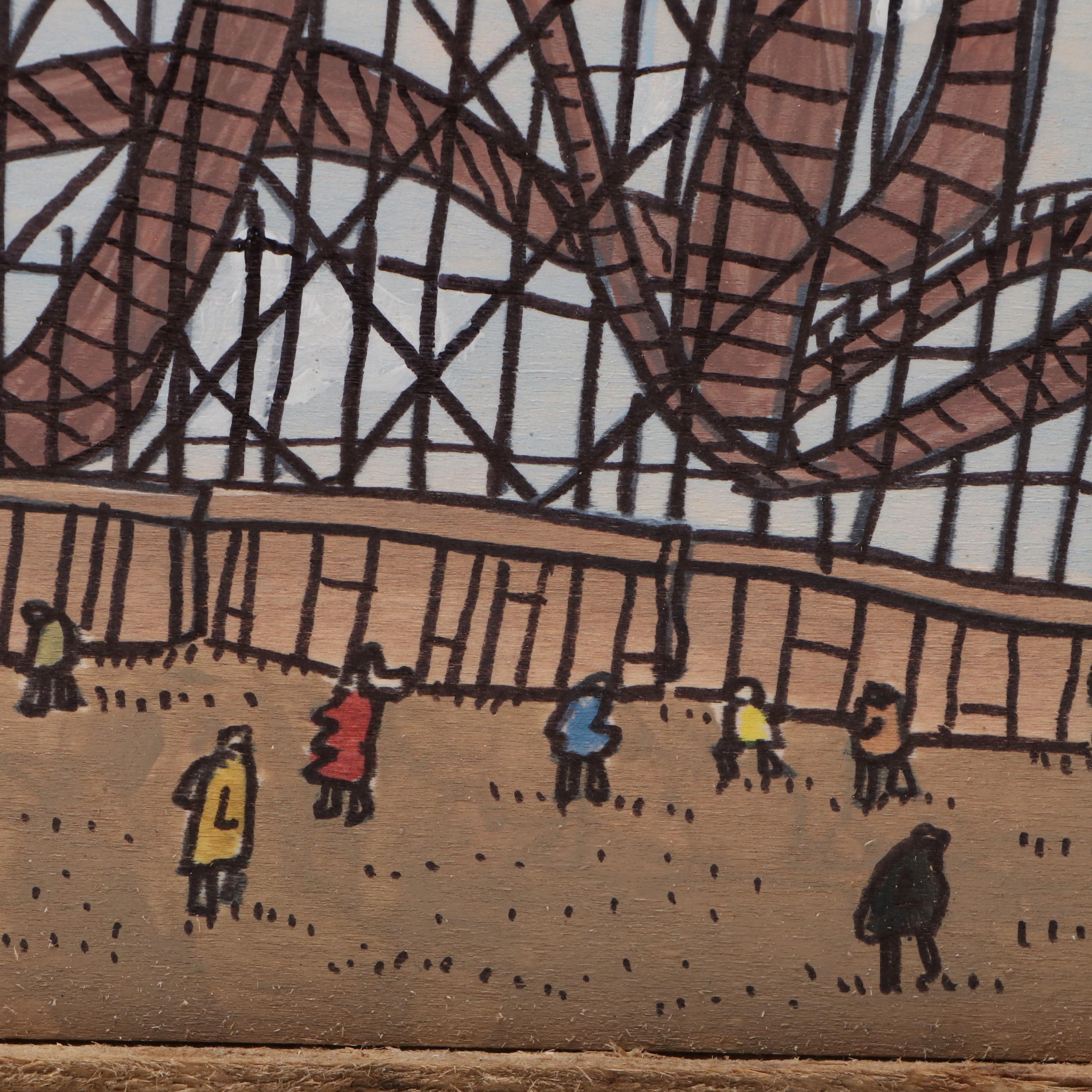 Aaron Wooten Stylized Mixed Media Painting "Cyclone," 2025